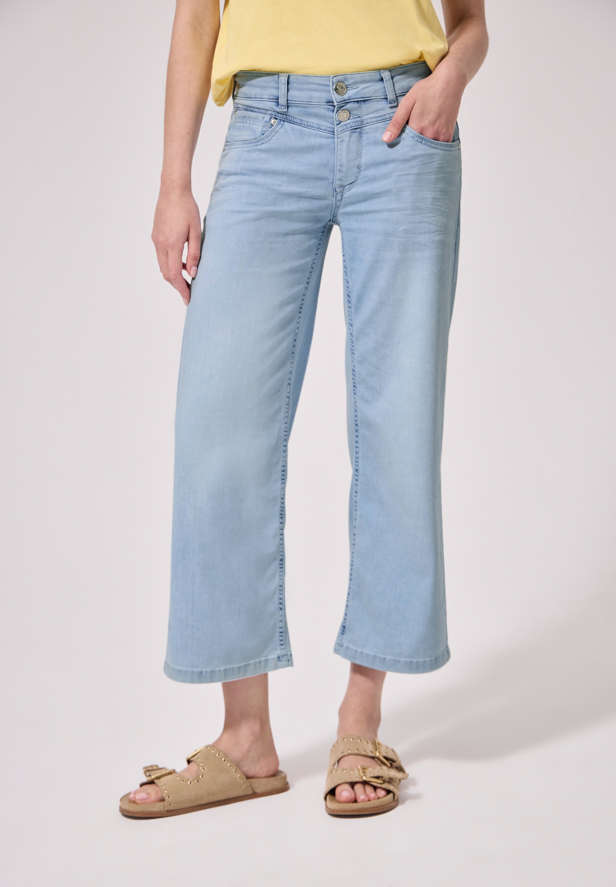 STREET ONE STUDIO Loose-fit-Jeans mit Wide Legs