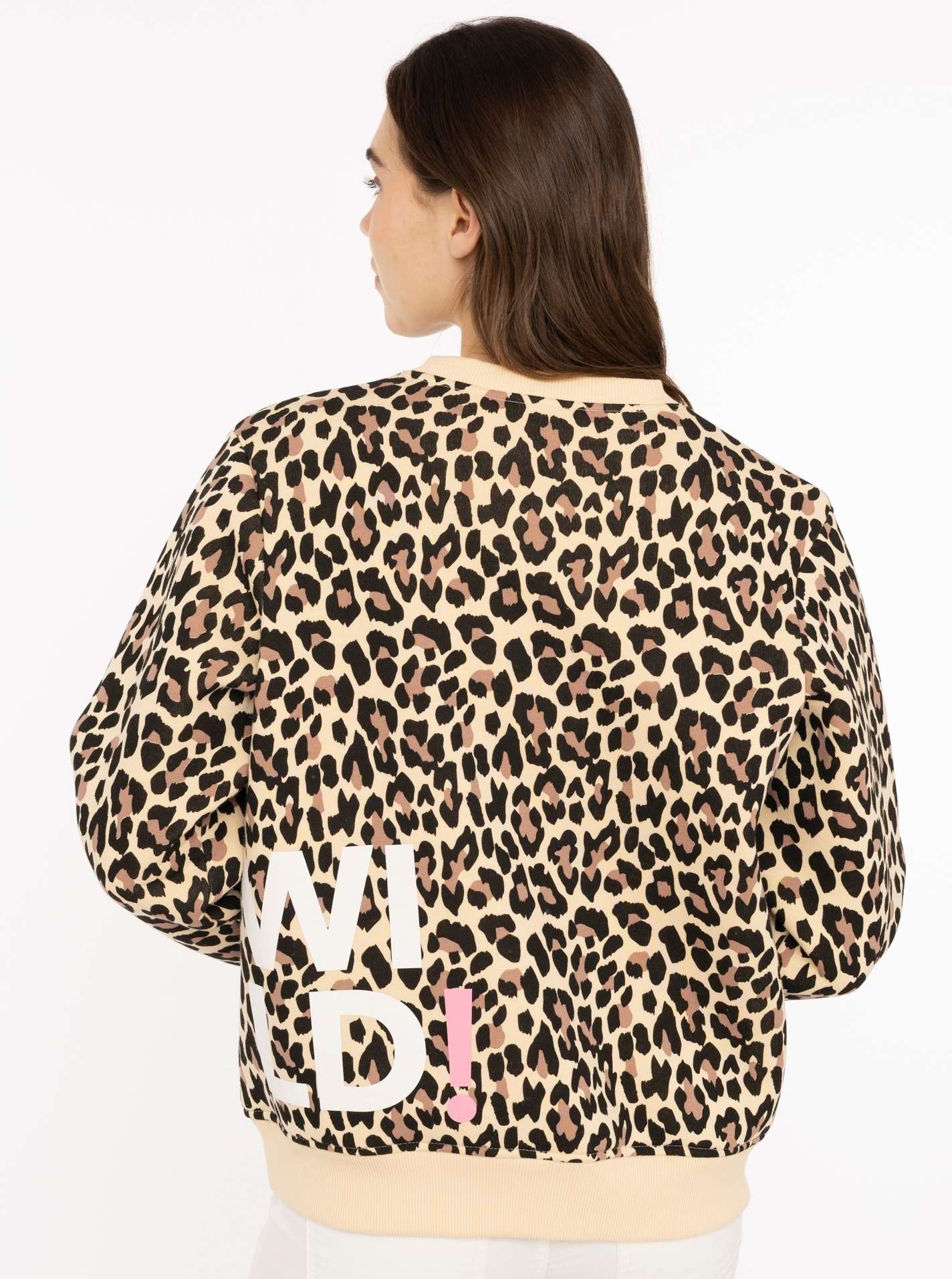 Zwillingsherz Hoodie ""WILD AOP"", Crew-Neck, Rippbündchen, Print vorne und günstig online kaufen