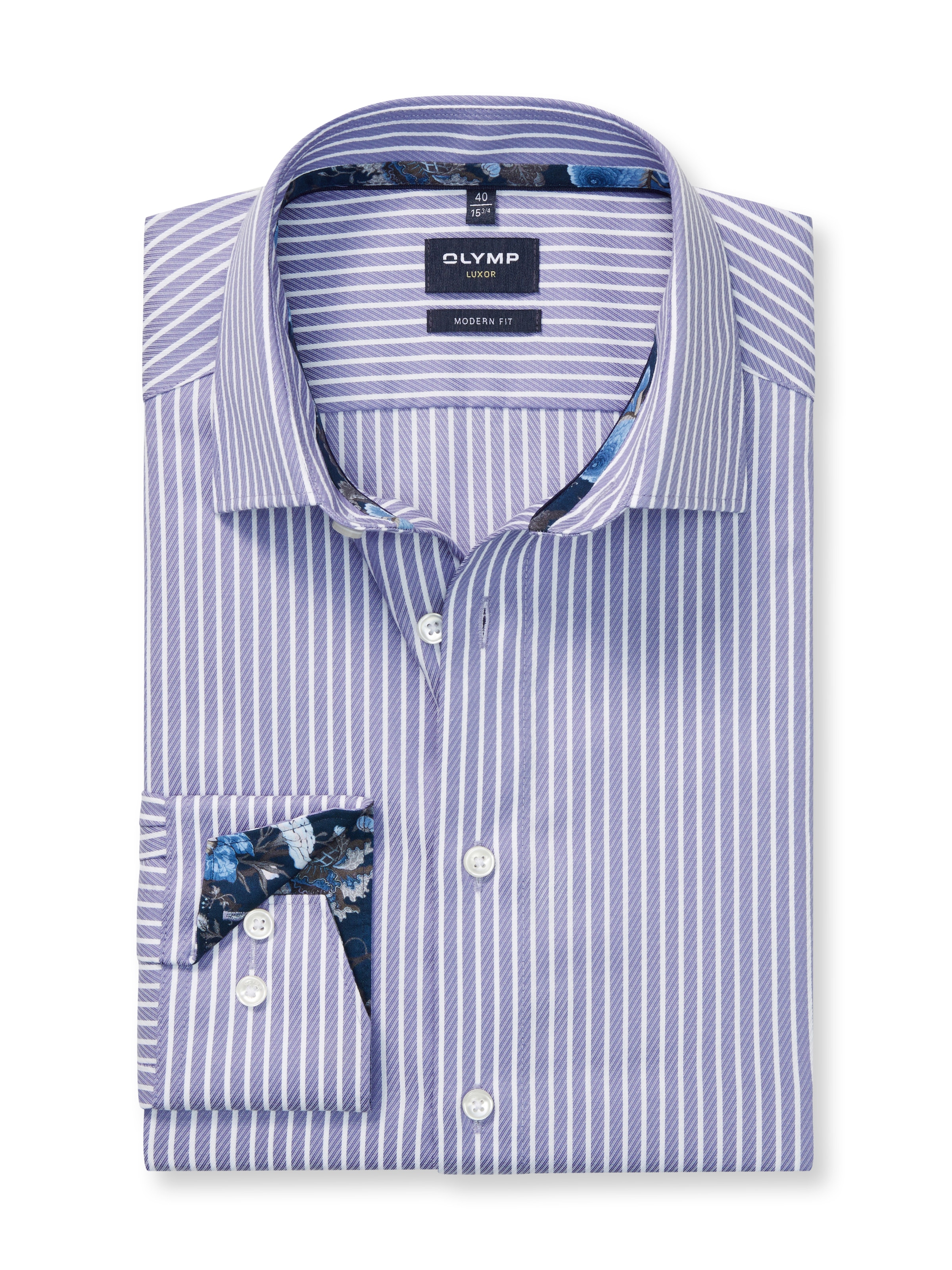 OLYMP Langarmhemd "Luxor", modern fit, gestreift, Businesshemd, New Kentkra günstig online kaufen