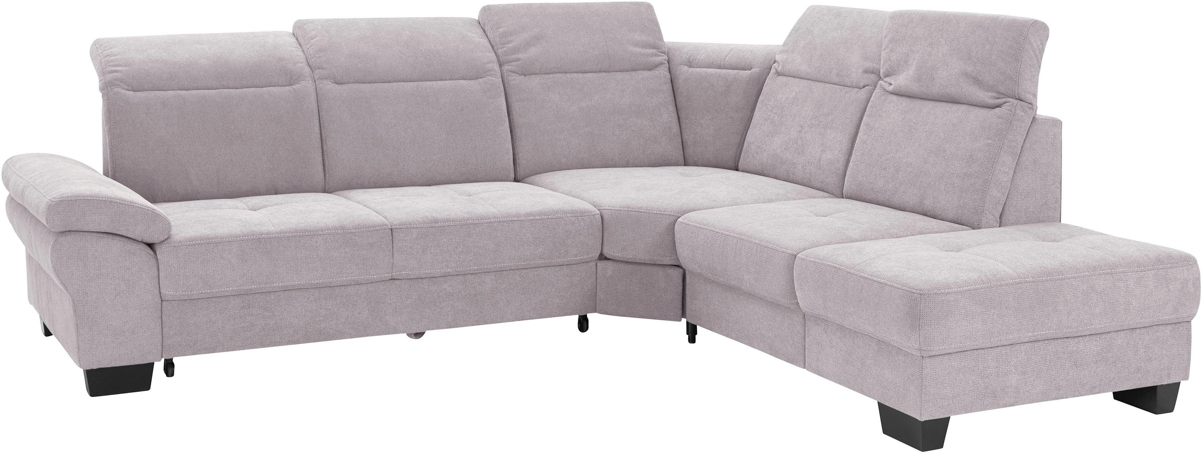 Ecksofa HOME AFFAIRE "Cornwall L-Form", silber, B:283cm H:84cm T:253cm, Struktur fein (100% Polyester);Luxus-Microfaser weich (90% Polyester, 10% Polyamid), Sofas, Ecksofa, incl. Sitztiefenverstellung, mit Bettfunktion und Kopfteilverstellung 9