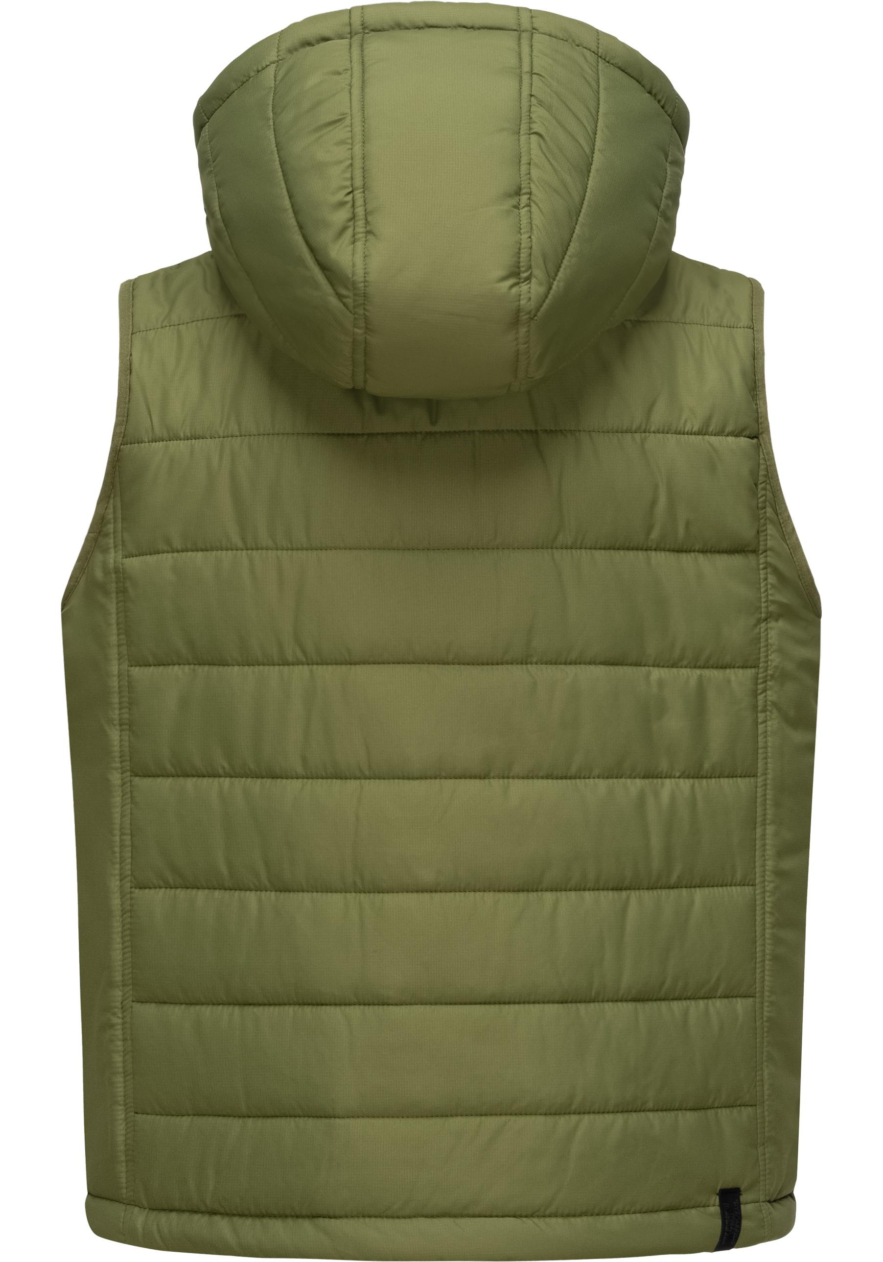 Ragwear Steppweste »Vitek«, sportliche Outdoor-Weste mit abnehmbarer Kapuze