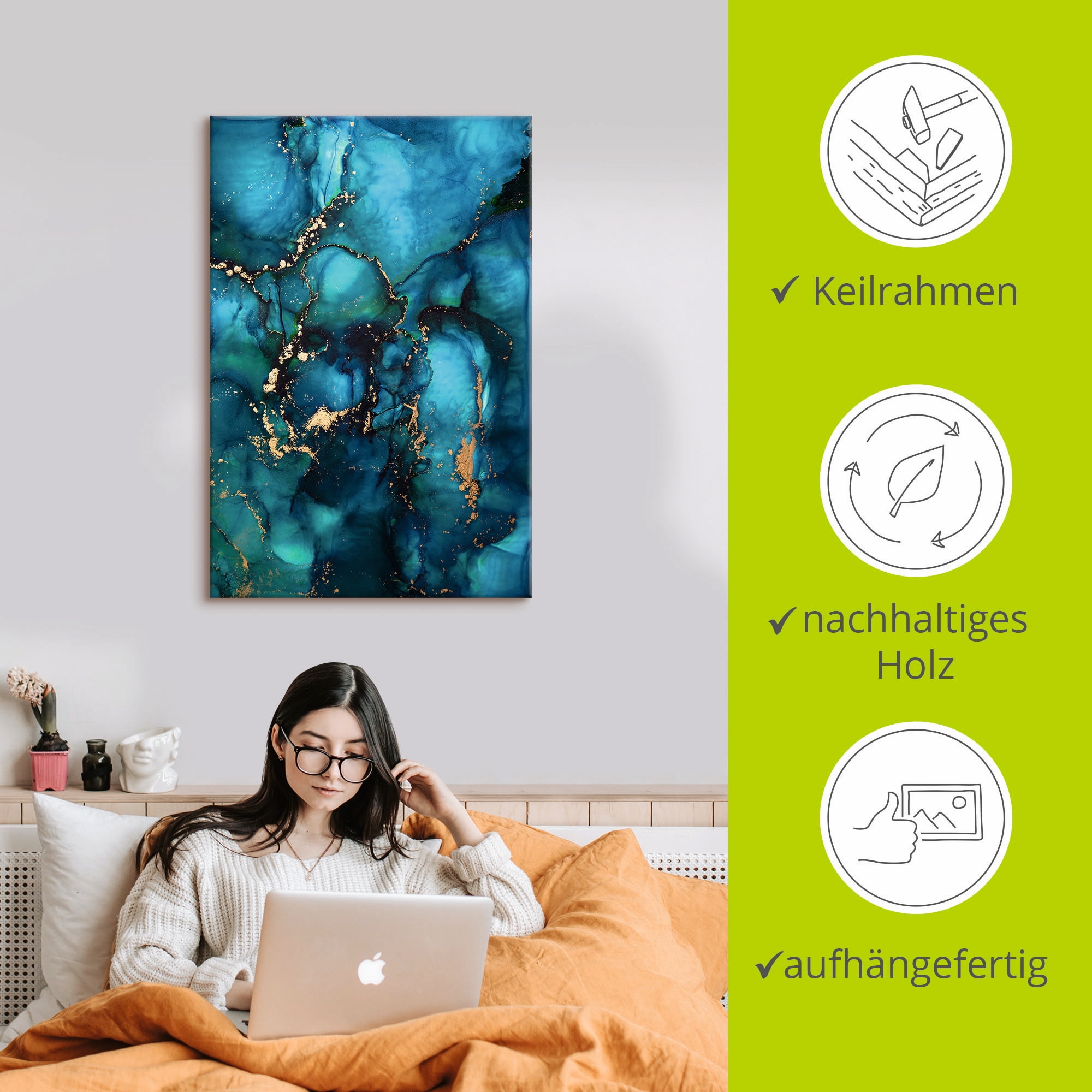 Artland Wandbild »Lagune«, Muster, (1 St.), als Alubild, Outdoorbild, Leinwandbild, Poster in verschied. Größen