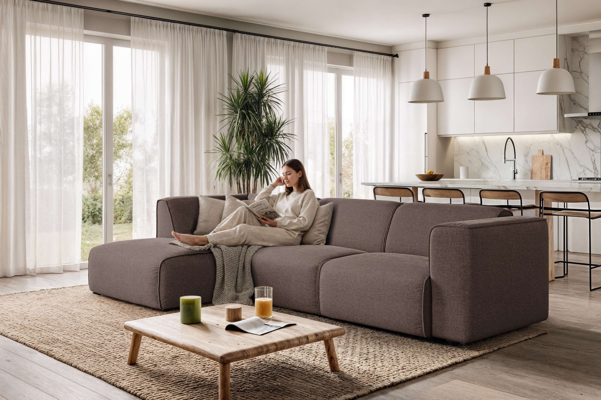 OTTO home Ecksofa "Merid L-Form, B: 295 cm - OTTO. Verlässliche Qualität." jederzeit durch Module erweiterbar