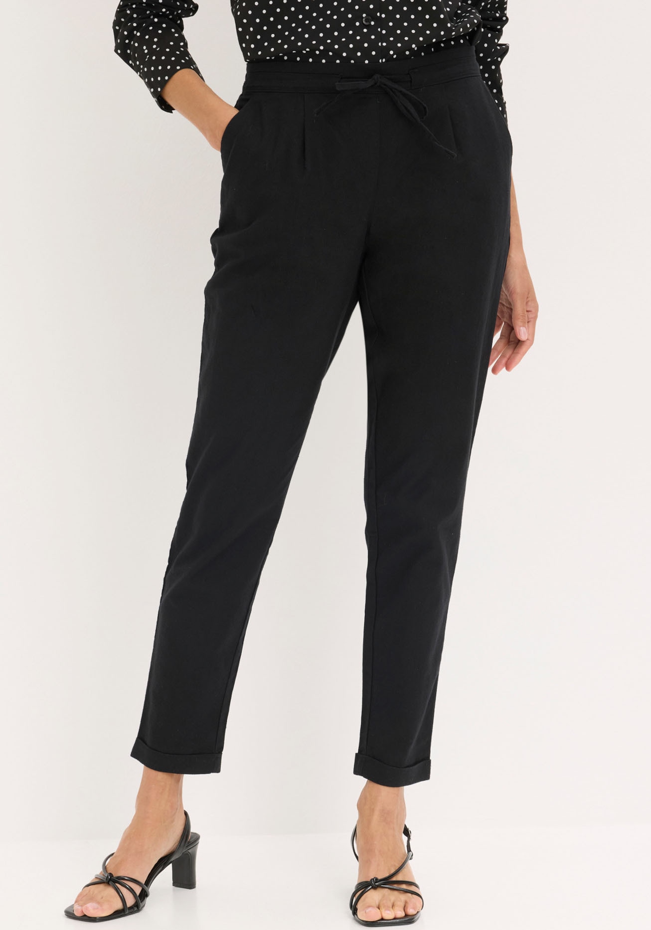 bonprix Leinenhose "Leinenhose" aus Leinen und Baumwolle, Regular Fit, mit elastischem Gummibund