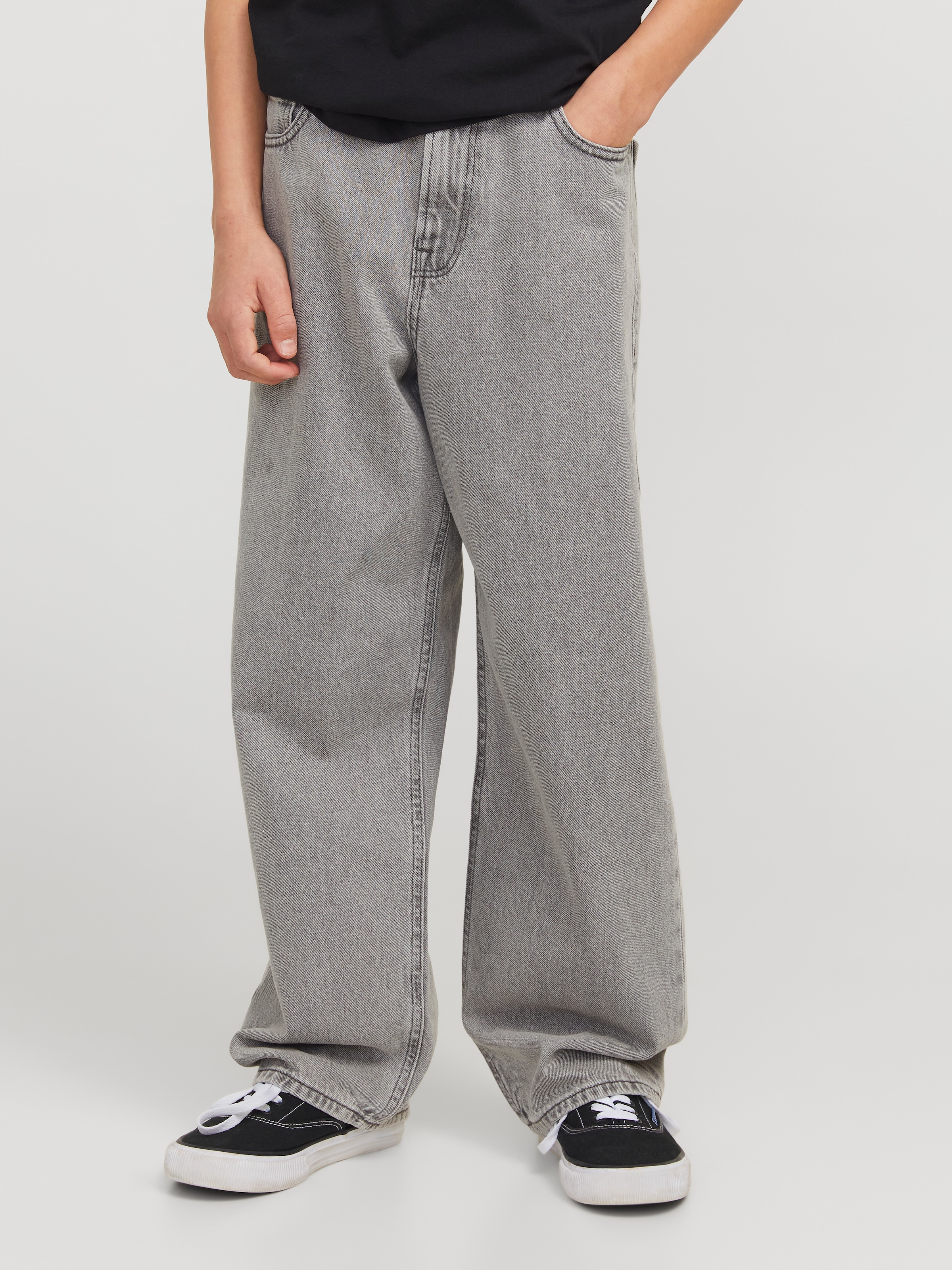 Jack & Jones Junior Relax-fit-Jeans "JJIALEX überzeugt durch Komfort und hohe Taille" unifarben, modisch, relaxed fit, Denim