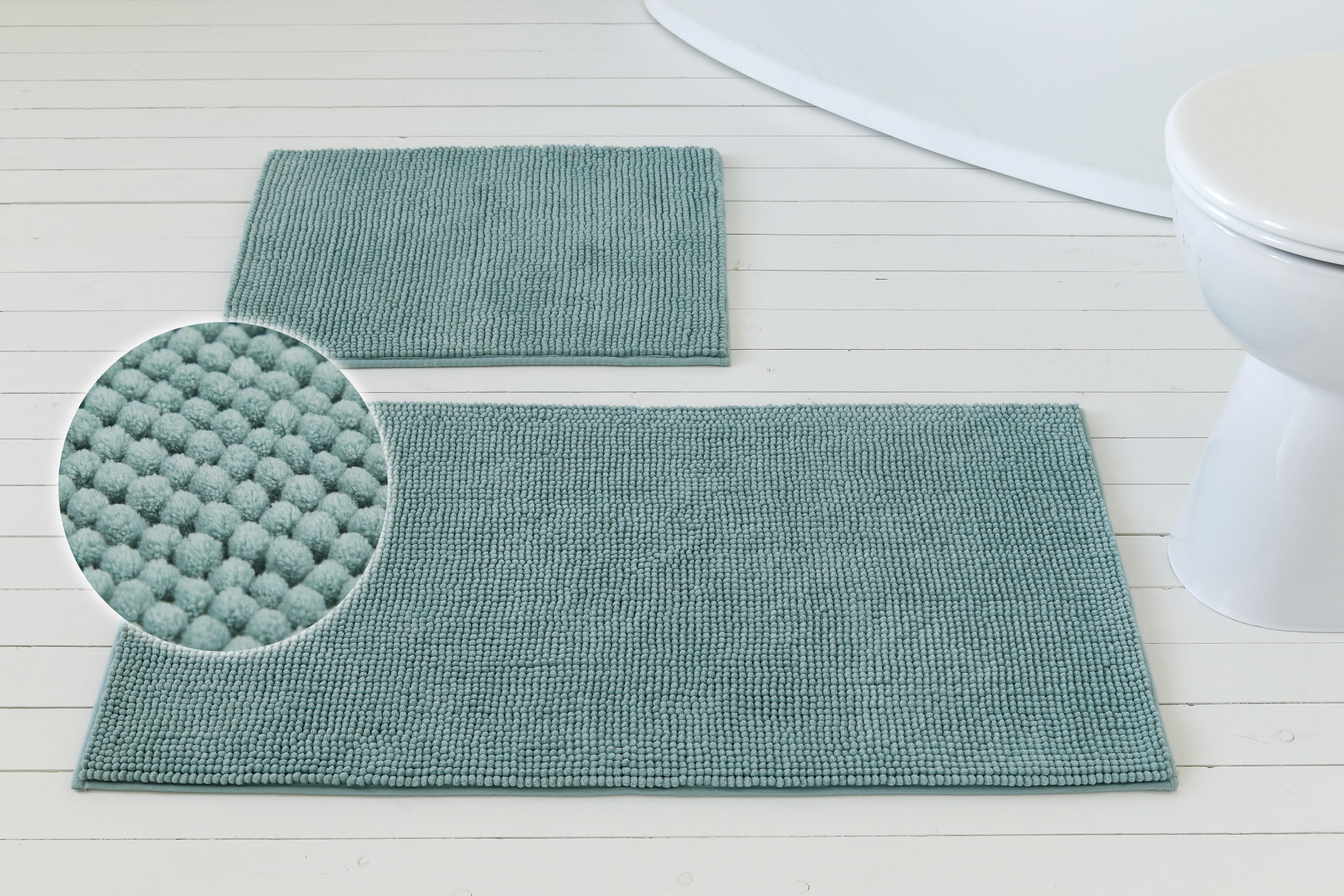 OTTO home "Kaelan, weicher Chenille" Höhe 14 mm rutschhemmend beschichtet fußbodenheizungsgeeignet Badvorleger, Badteppich weiches Chenille, pastellfarben, Badezimmer