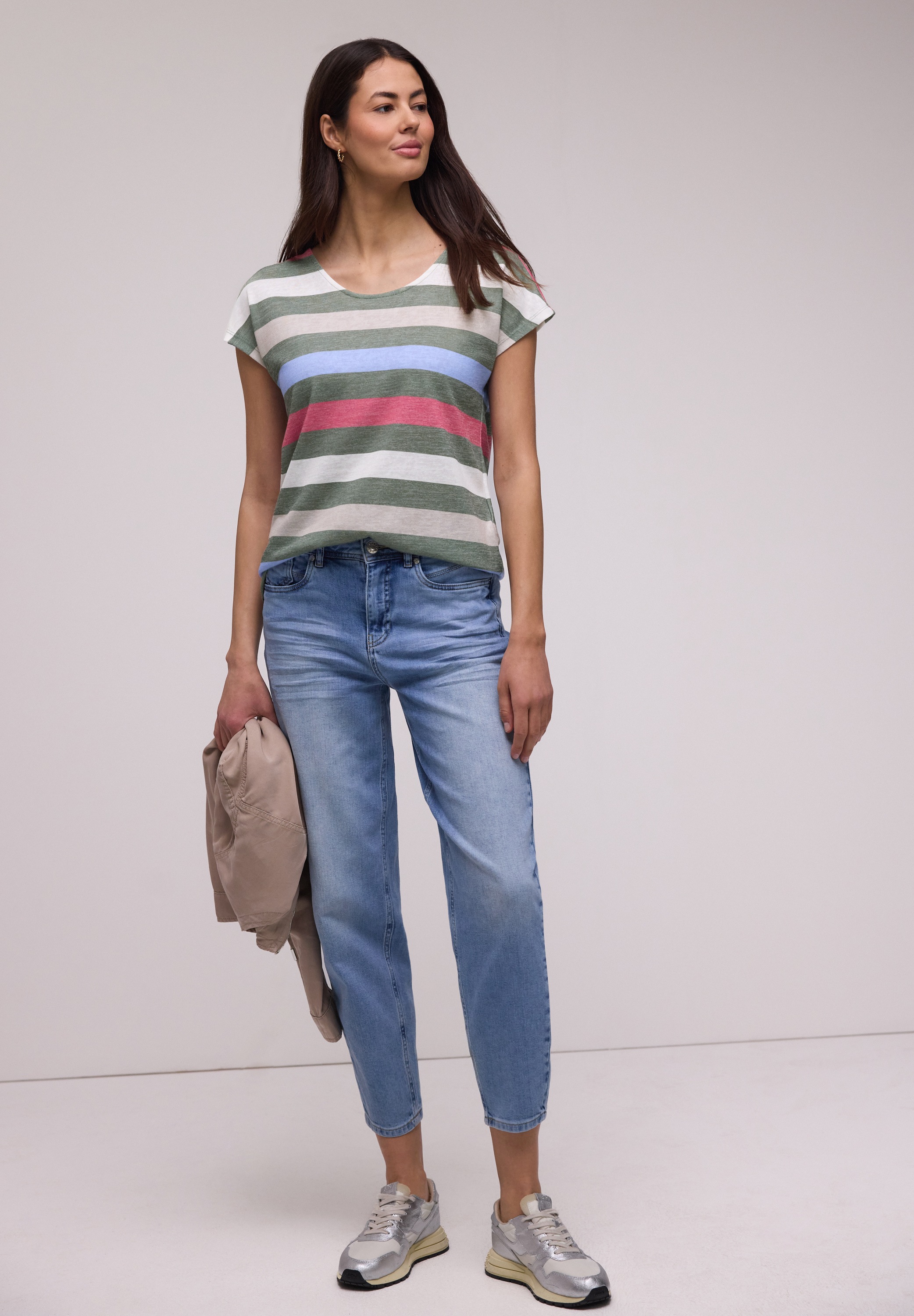 STREET ONE T-Shirt mit V-Ausschnitt