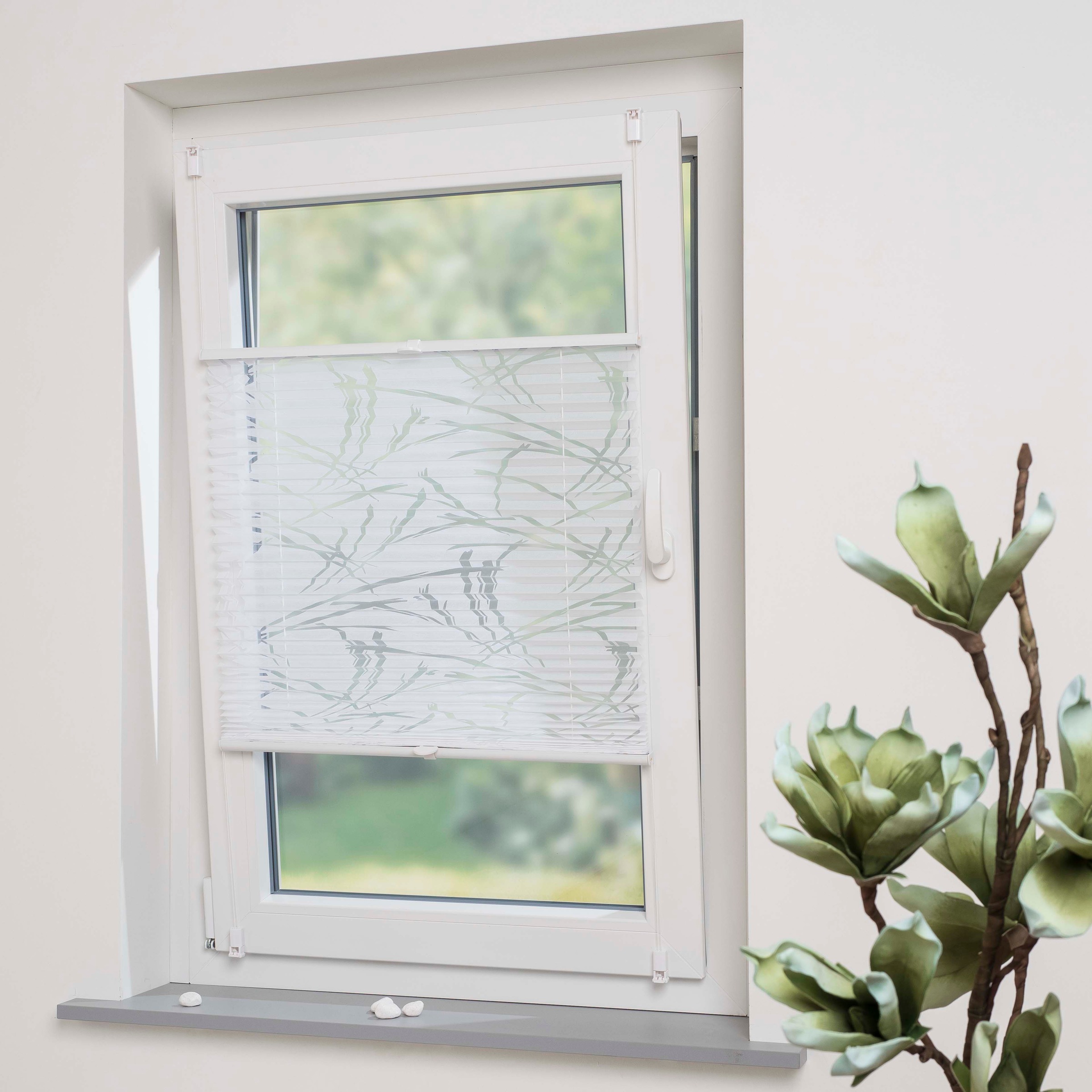 GARESA Plissee "Ausbrenner Streifen" Lichtschutz ohne Bohren verspannt einf günstig online kaufen