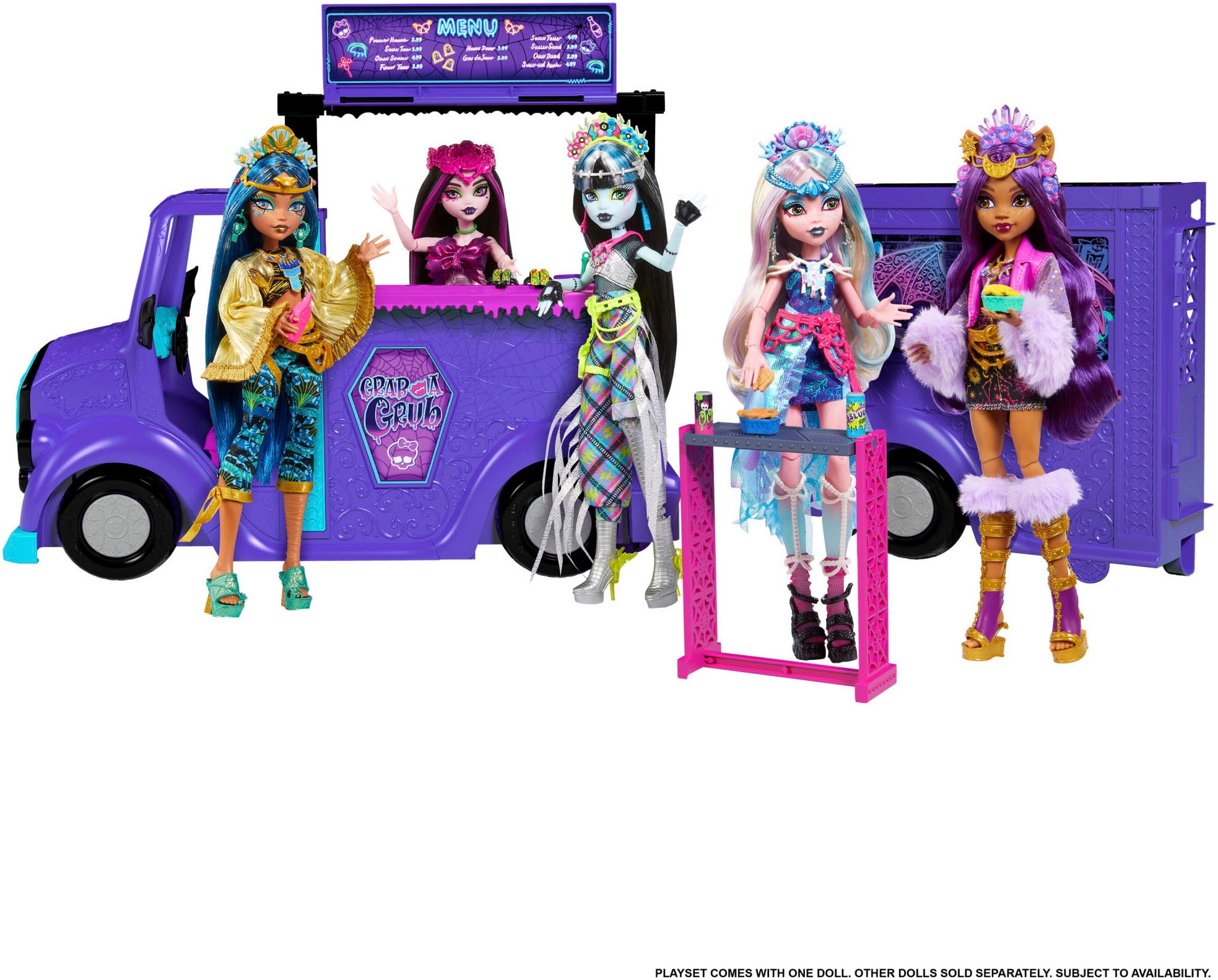 MonsterHigh™ Puppen Fahrzeug »Monster High Fangtastic Food-Truck Spielset mit Puppe Draculaura«