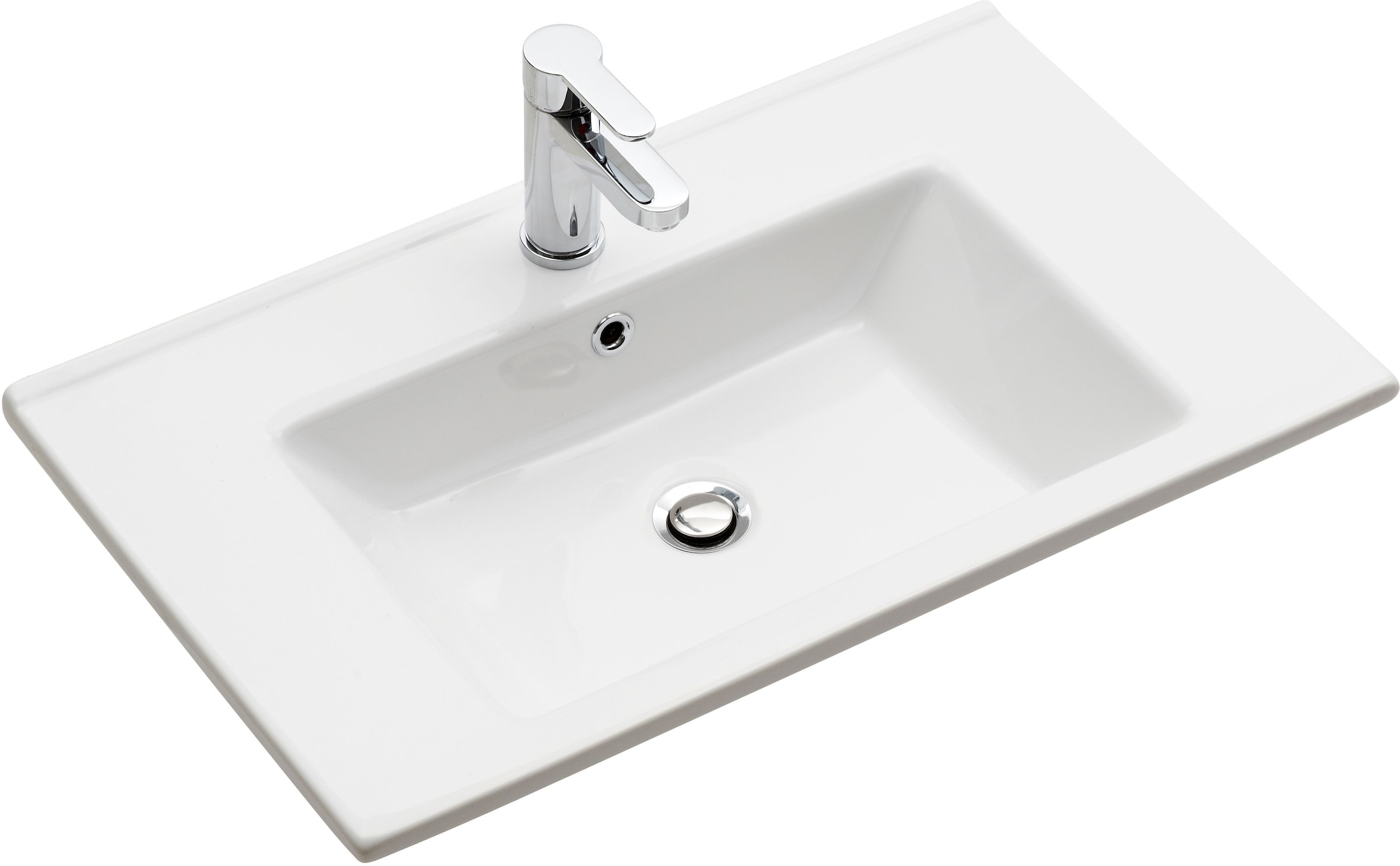 Saphir Badmöbel-Set »Quickset 945 3-teilig, Keramik-Waschtisch mit LED-Spiegelschrank«, (4 St.), Midischrank, 7 Türen, 3 Schubladen, 8 Einlegeböden, inkl. Türdämpfer