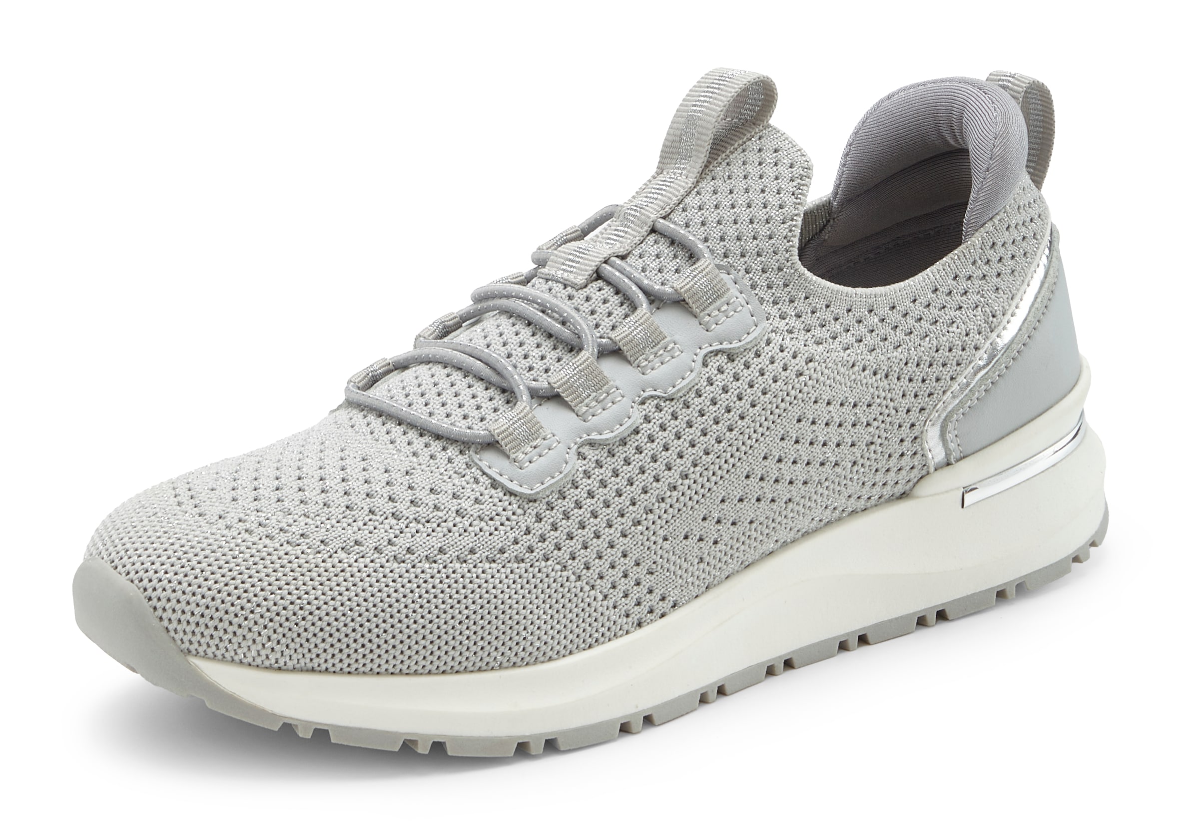 Vivance Sneaker »Freizeitschuh, Halbschuh,«, aus Textil zum Reinschlüpfen mit elastischen Schnürbändern VEGAN
