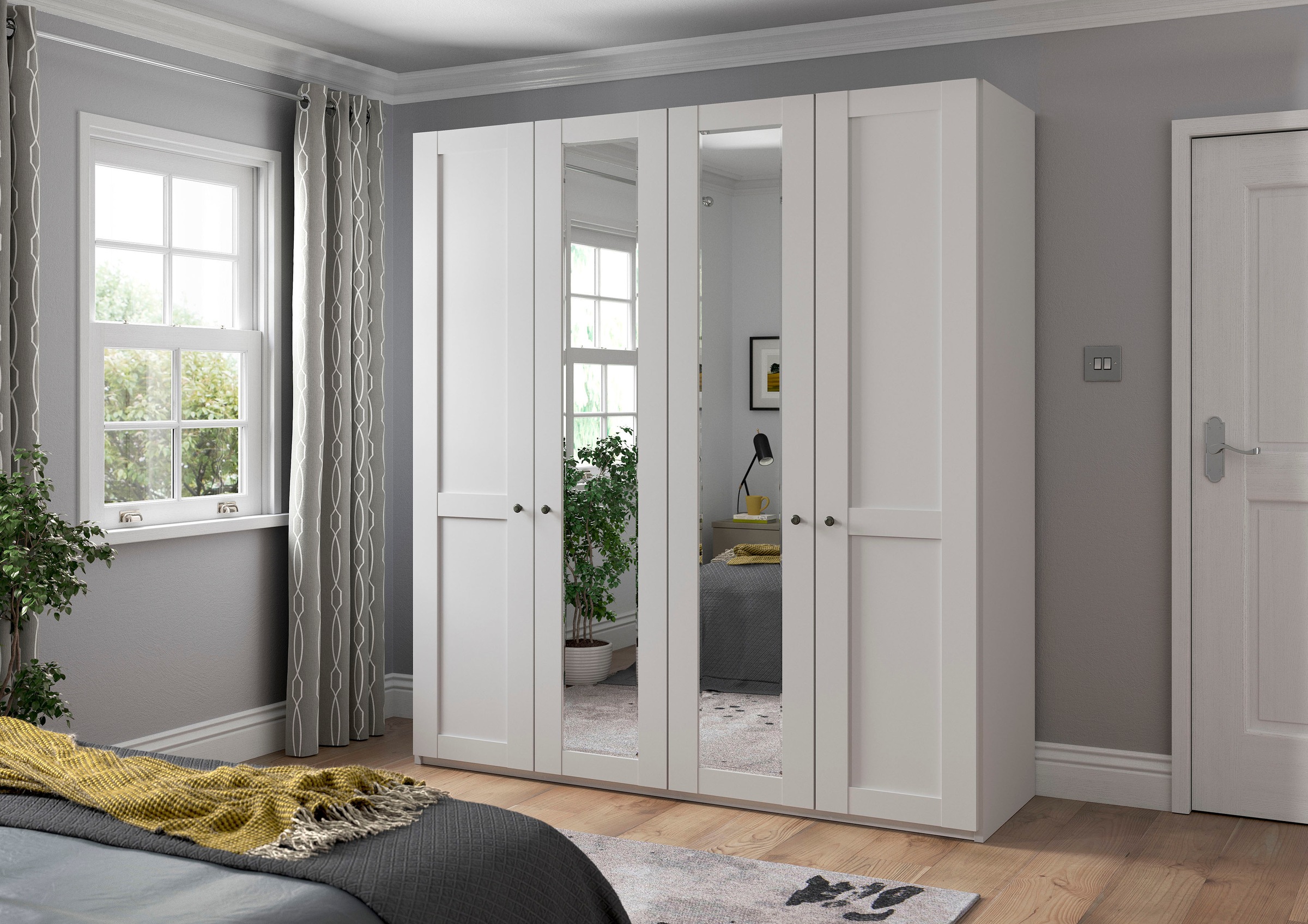 WIEMANN Drehtürenschrank »Göteborg, mit 95° Öffnungswinkel, Made in Germany«, inkl. Spiegel und Türendämpfung, moderner Landhausstil