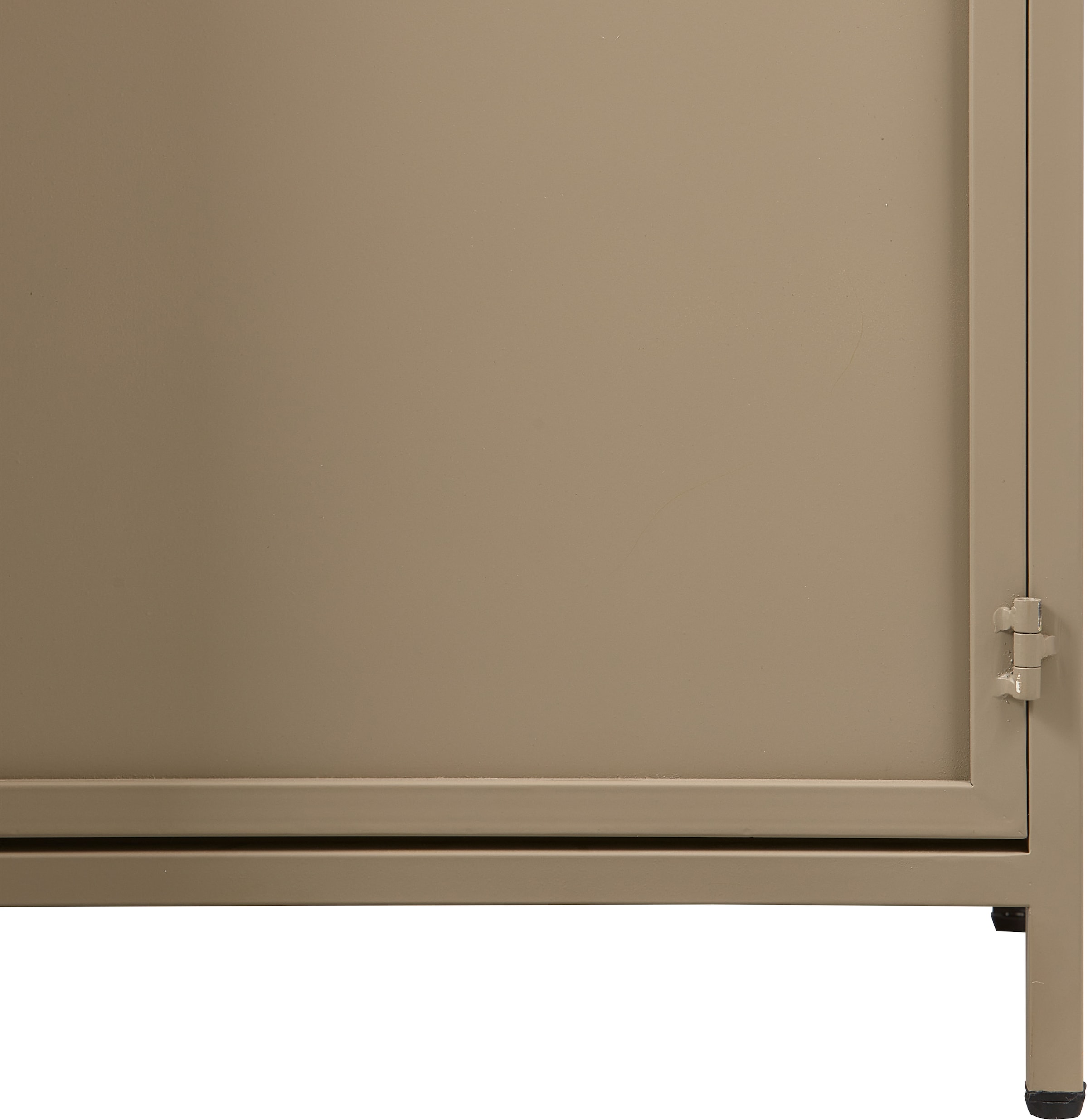 WOOOD Vitrine »WOOOD EXHIBIT VITRINE SCHRANK METALL KHAKI« Ausstellungsvitrine Exhibit, mattes Schwarzmetall, 4 stabile Regale