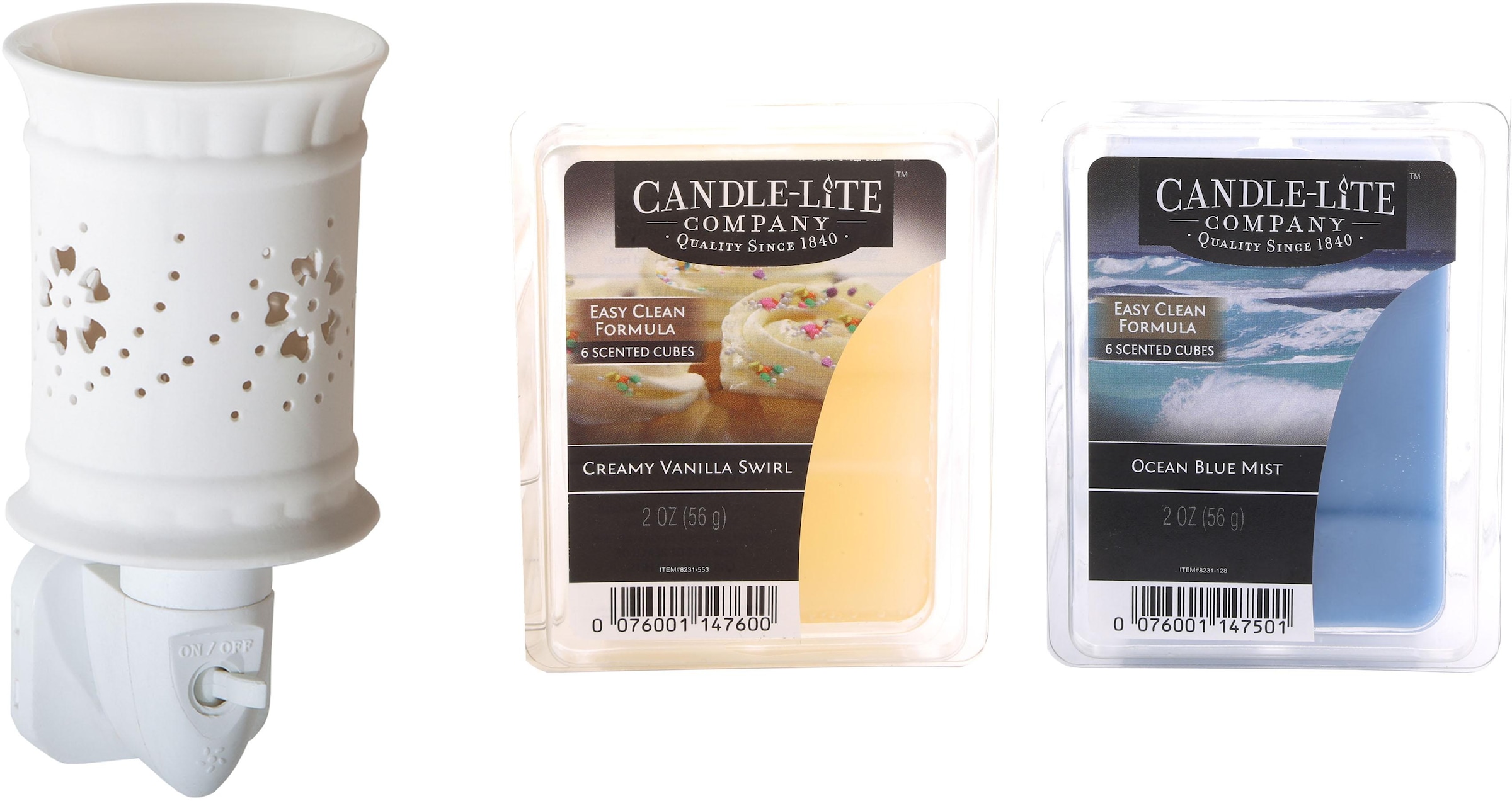 Candle-lite™ Duftlampe »Ina«, (Set, Nachtlicht inklusive 2x Duftwachswürfel), Elektronisches Duftlampen-Set