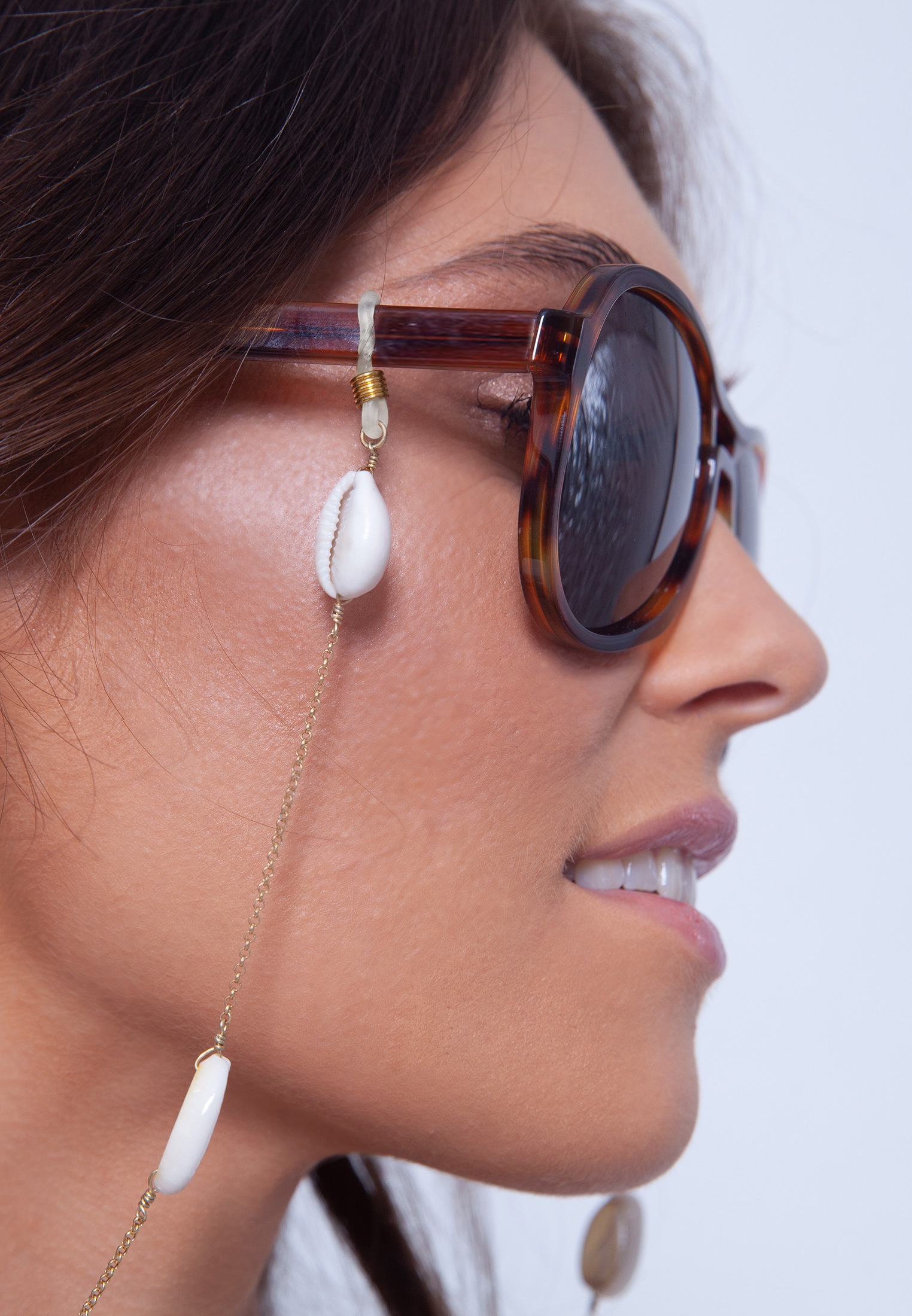 Elli Schmuckset »Schmuckzubehör Brillenkette Kauri Muschel Beach 925 Silber« ()