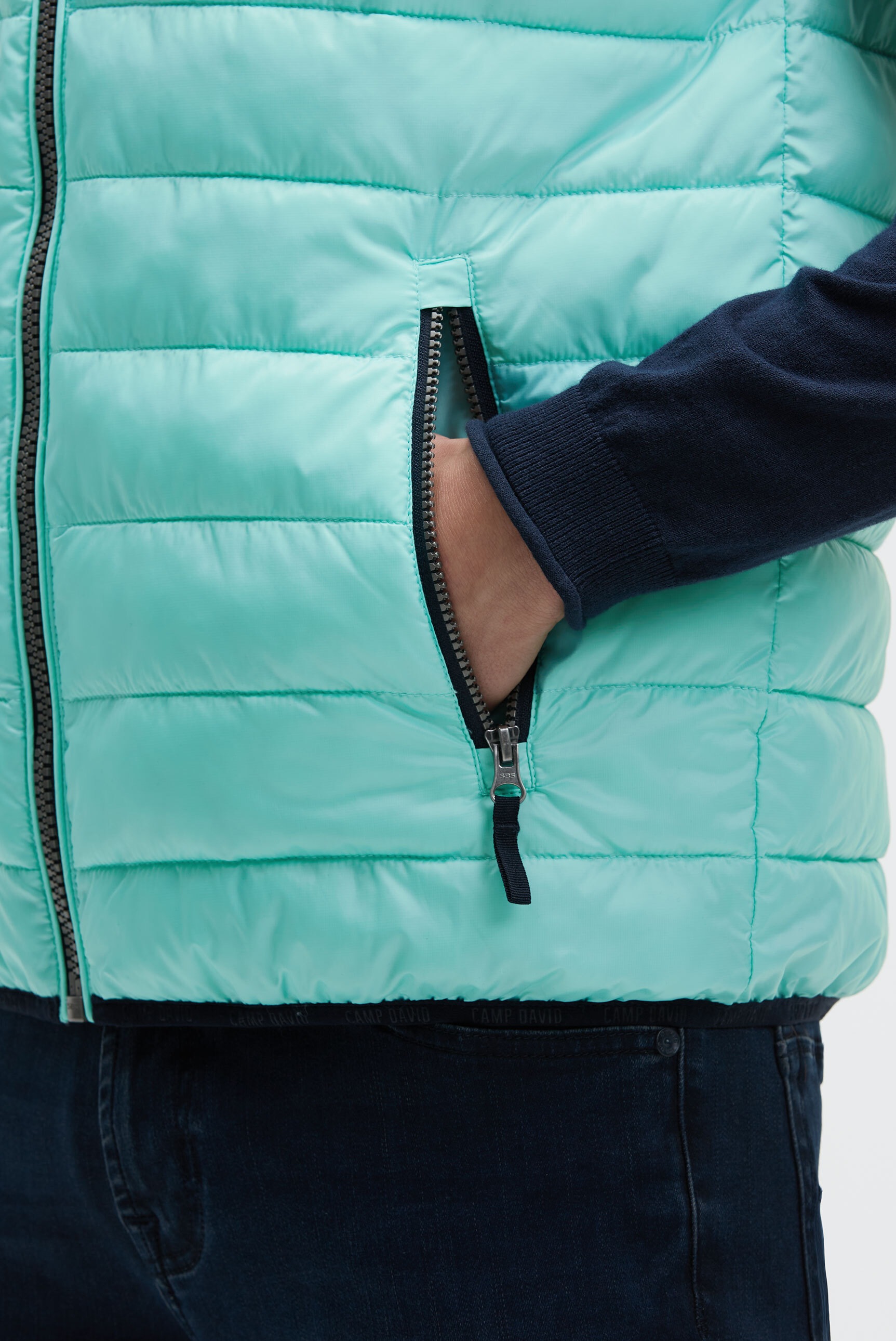 CAMP DAVID Steppweste mit elastischem Saumabschluss