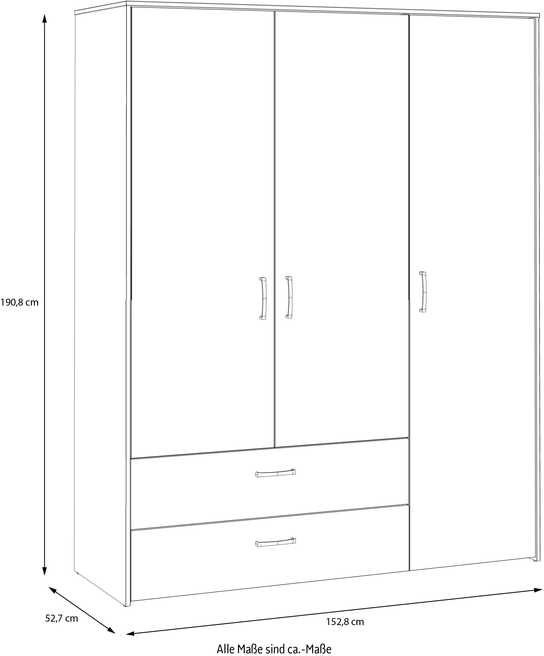FORTE Drehtürenschrank »Culgoa«, Drehtürenschrank, Stauraum, 2 Schubkästen, variable Einlegeböden