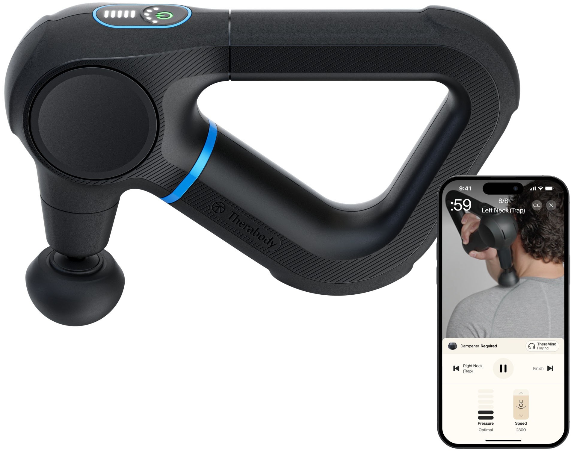 THERABODY Massagepistole "Theragun Prime (6.Generation), robusten, stoßfesten Design"schwarz, B:18cm H:6cm T:24cm, Massagegeräte, Schmerzen lindern,