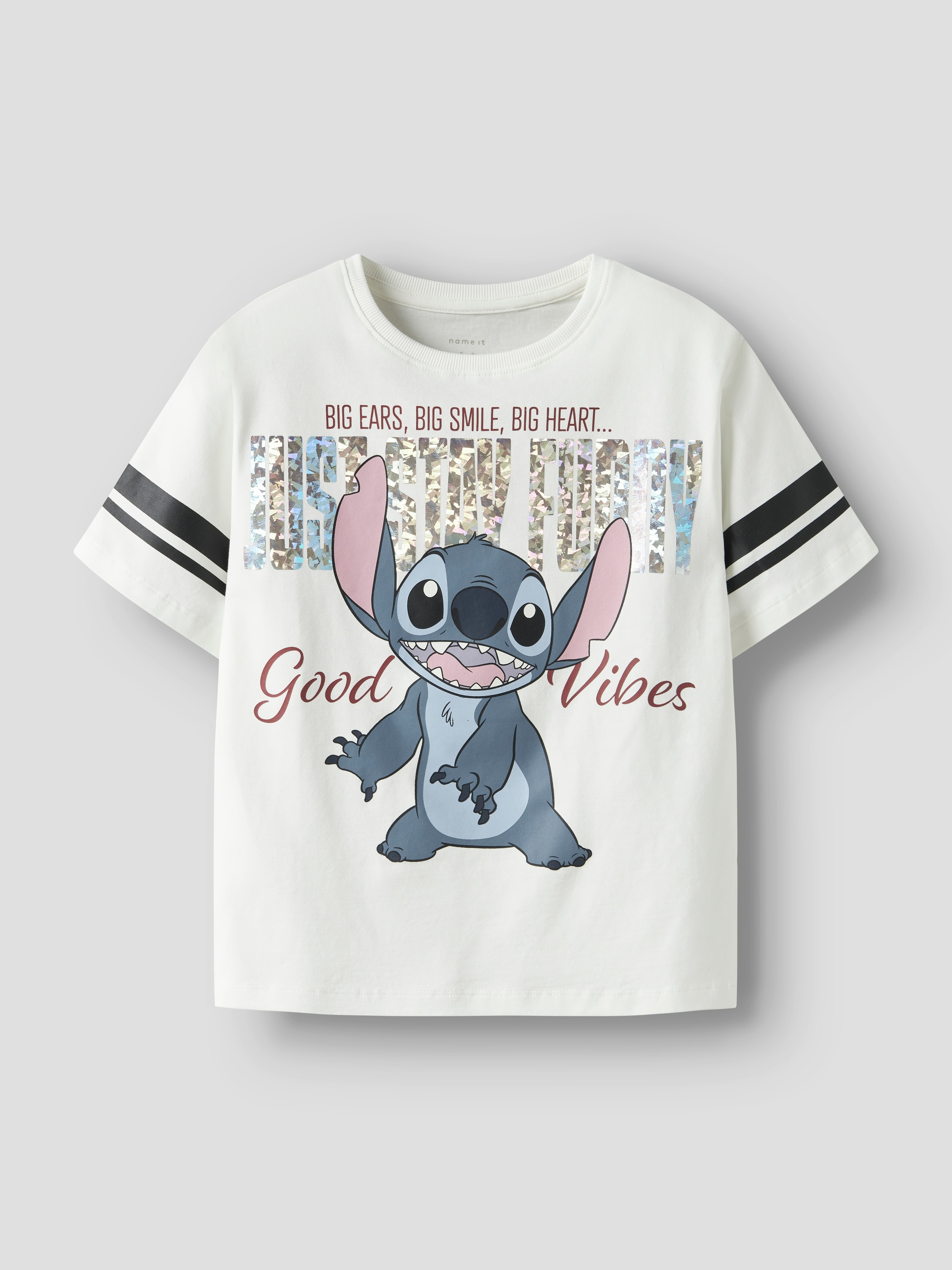 Name It T-Shirt »NKFDYMI STITCH SS NREG TOP BOX NOOS WDI« mit wunderschönem Glitzerdruck