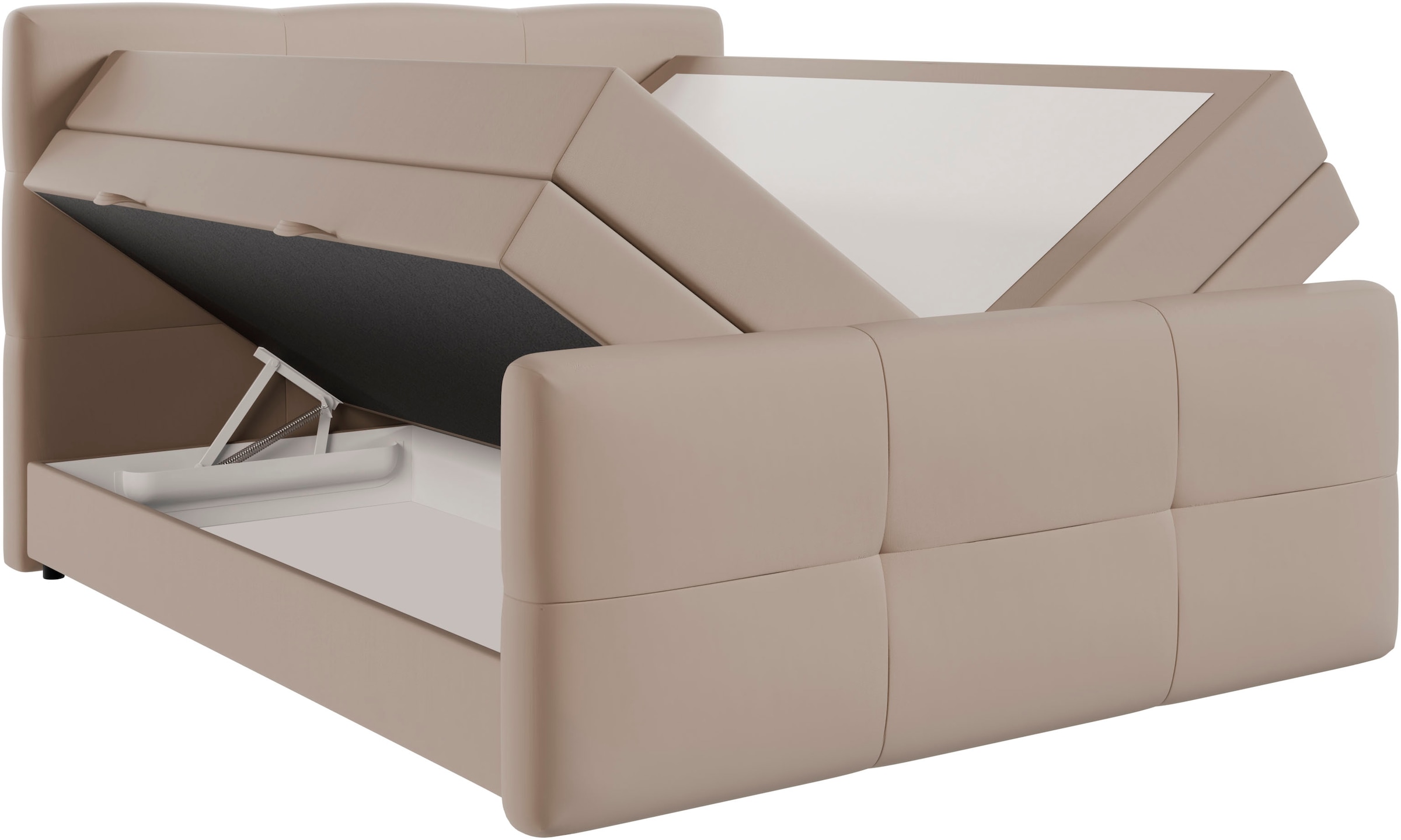 FORTE Boxspringbett »STAR erhältlich in den Breiten 140cm, 160cm & 180cm, inkl. Bettkasten« inkl. Fußteil, erhältlich in verschiedenen Farben