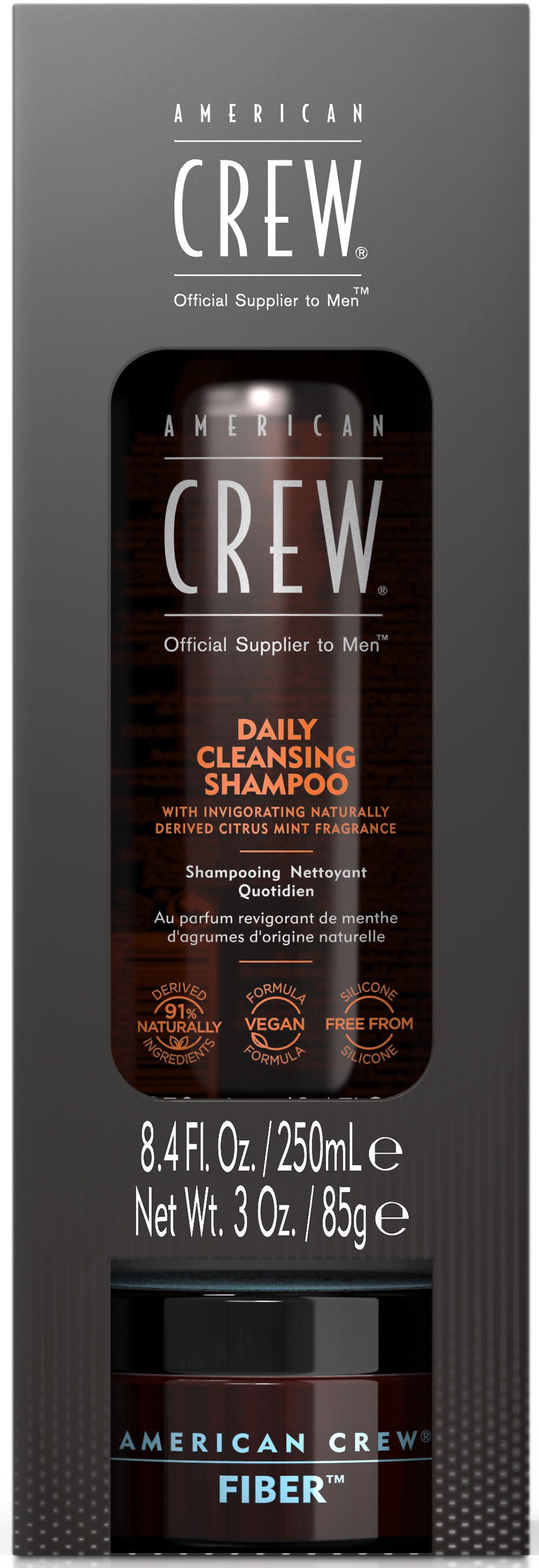 American Crew Haarpflege-Set »Regimen Fiber Duo Set Limited Edition - Classic Fiber + Shampoo«, (Set, 2 tlg.)