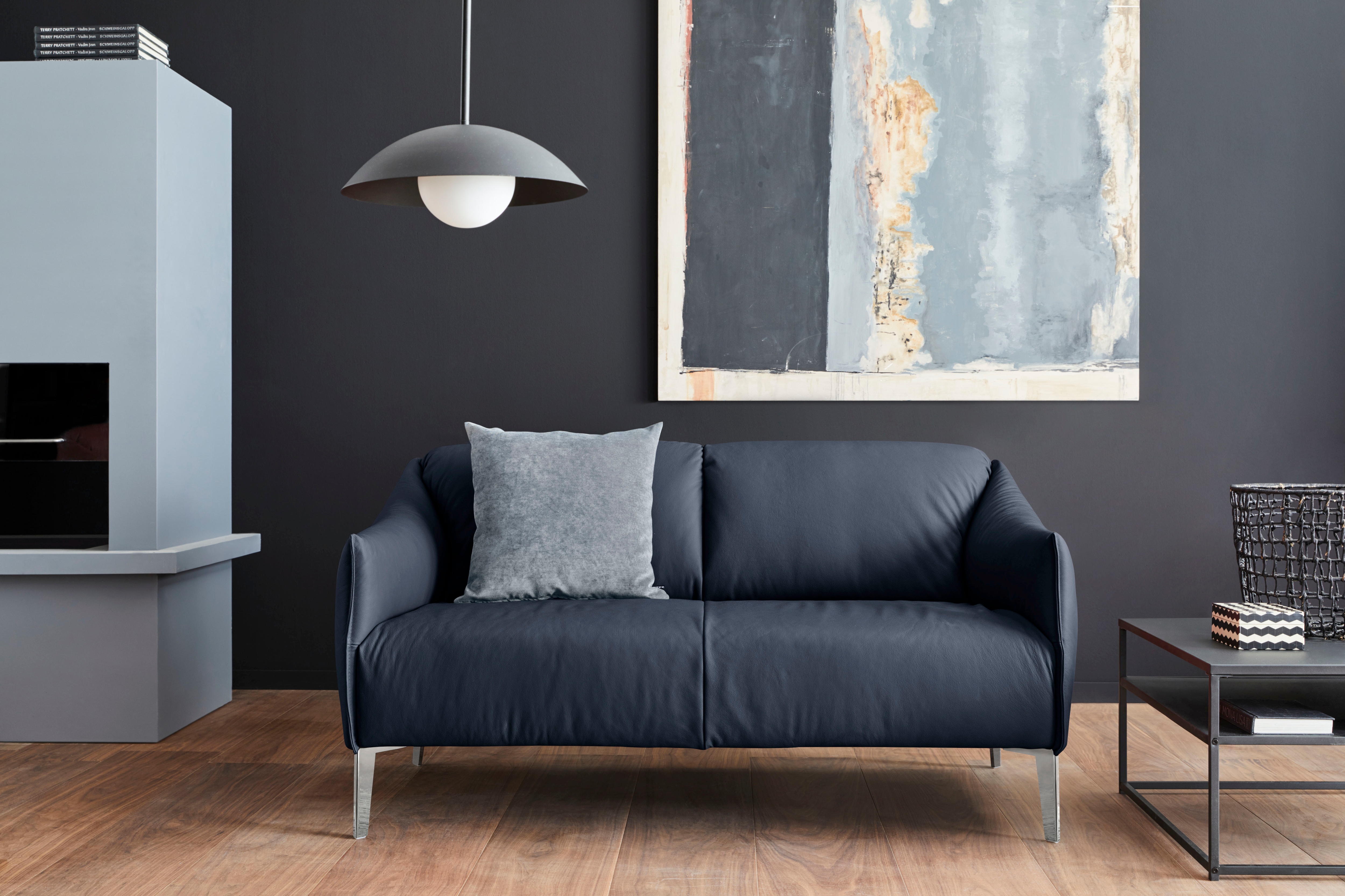 W.SCHILLIG 2-Sitzer "sally Designsofa, Loungesofa, bequem, schmale Armlehnen, Breite 154cm" mit Metall-Winkelfüßen in Chrom glänzend, Breite 154 cm