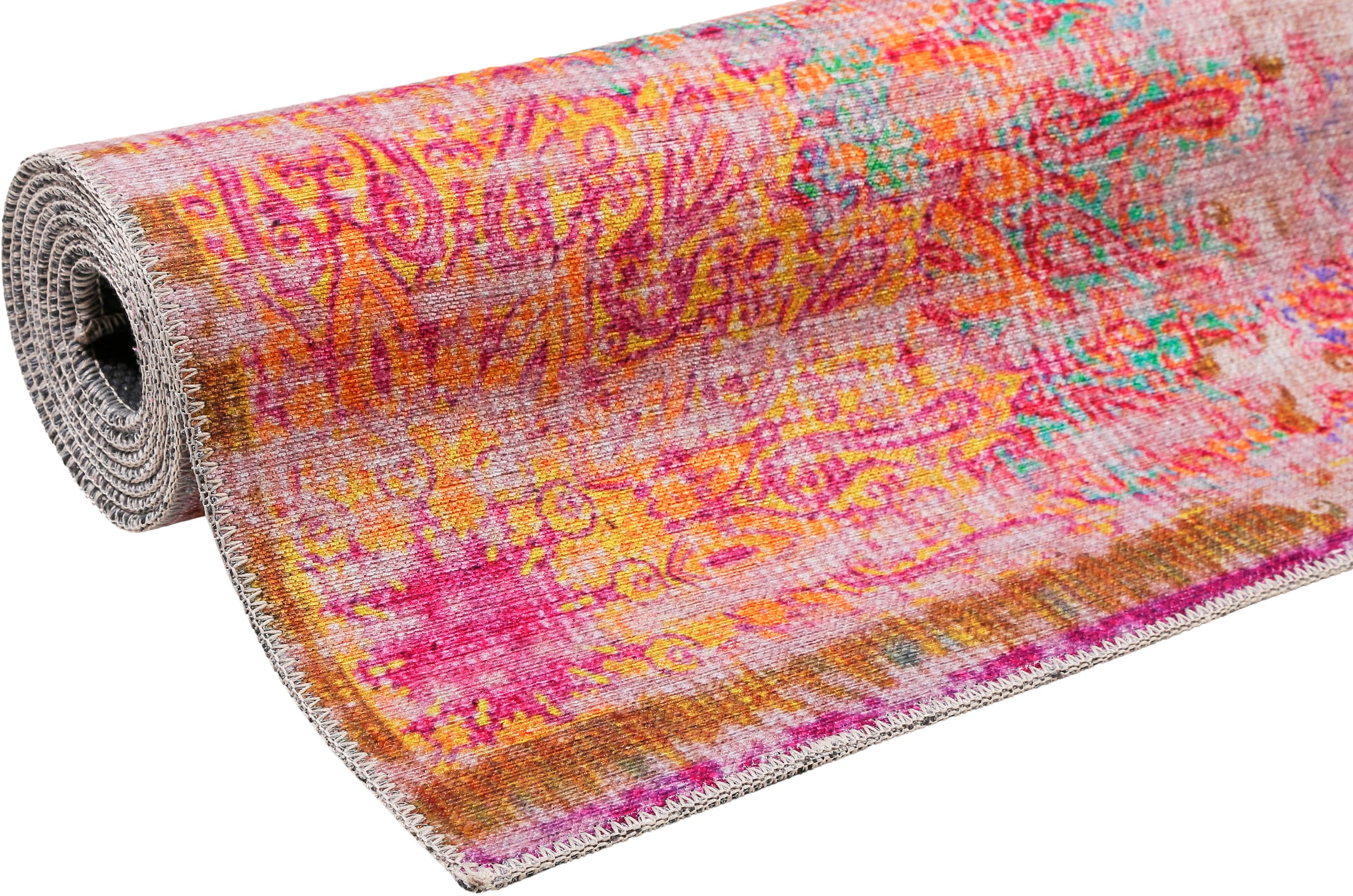 Wecon home Teppich »Sunkissed«, rechteckig, 6 mm Höhe, Vintage Look, Flachgewebe, Wohnzimmer