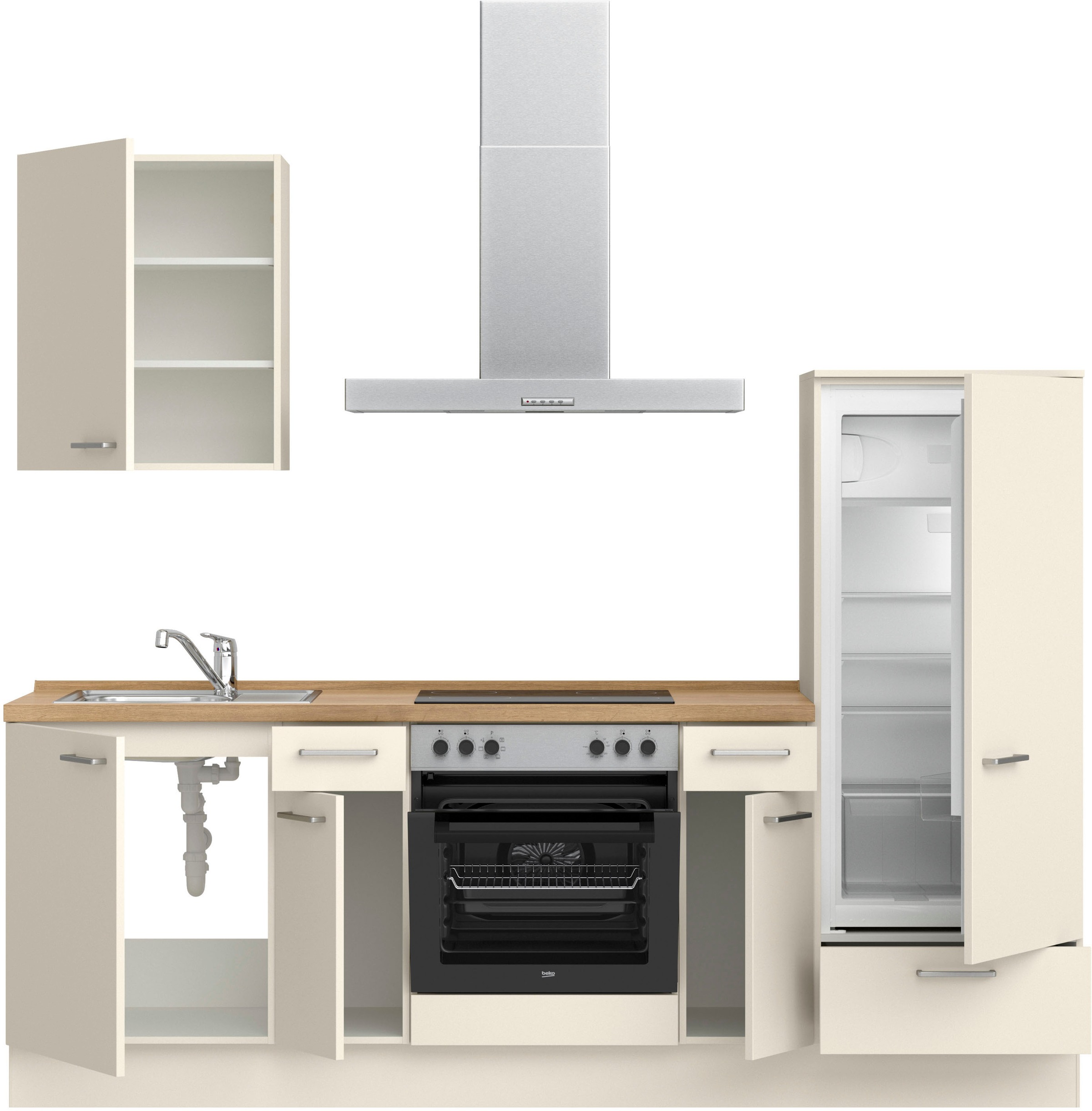 nobilia® Küchenzeile »"Touch I"«, vormontiert, Ausrichtung wählbar, Breite 240 cm, wahlw. mit E-Geräten