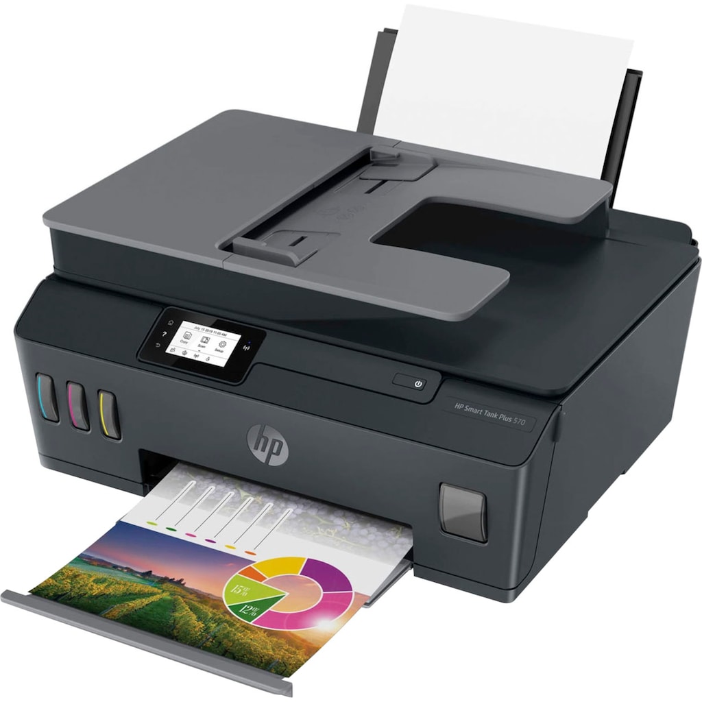 HP Multifunktionsdrucker »Smart Tank Plus 570«, Tintentank, hohe Reichweite