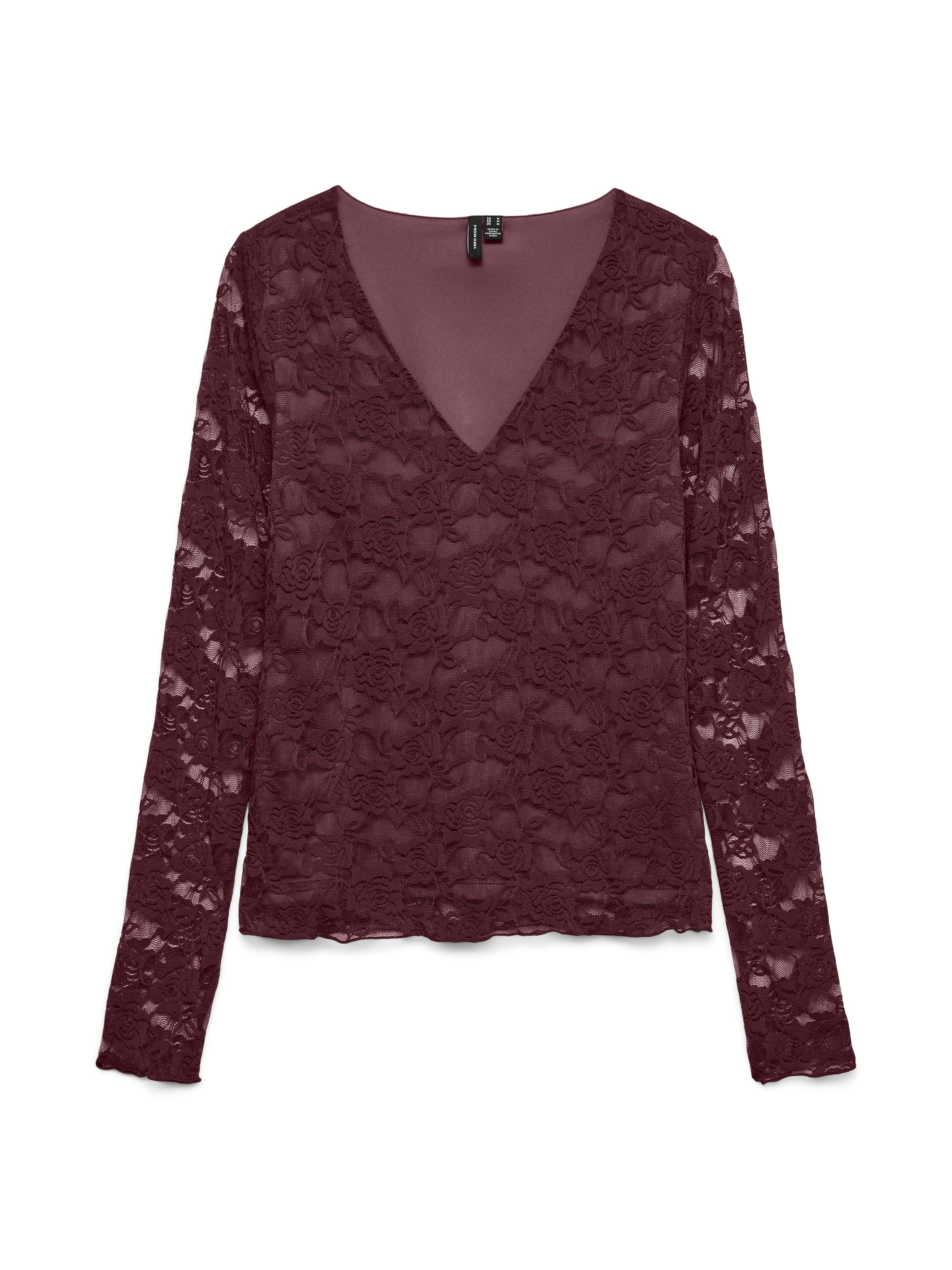 Vero Moda Spitzenshirt "VMIBEN LS V-NECK TOP JRS NOOS" günstig online kaufen