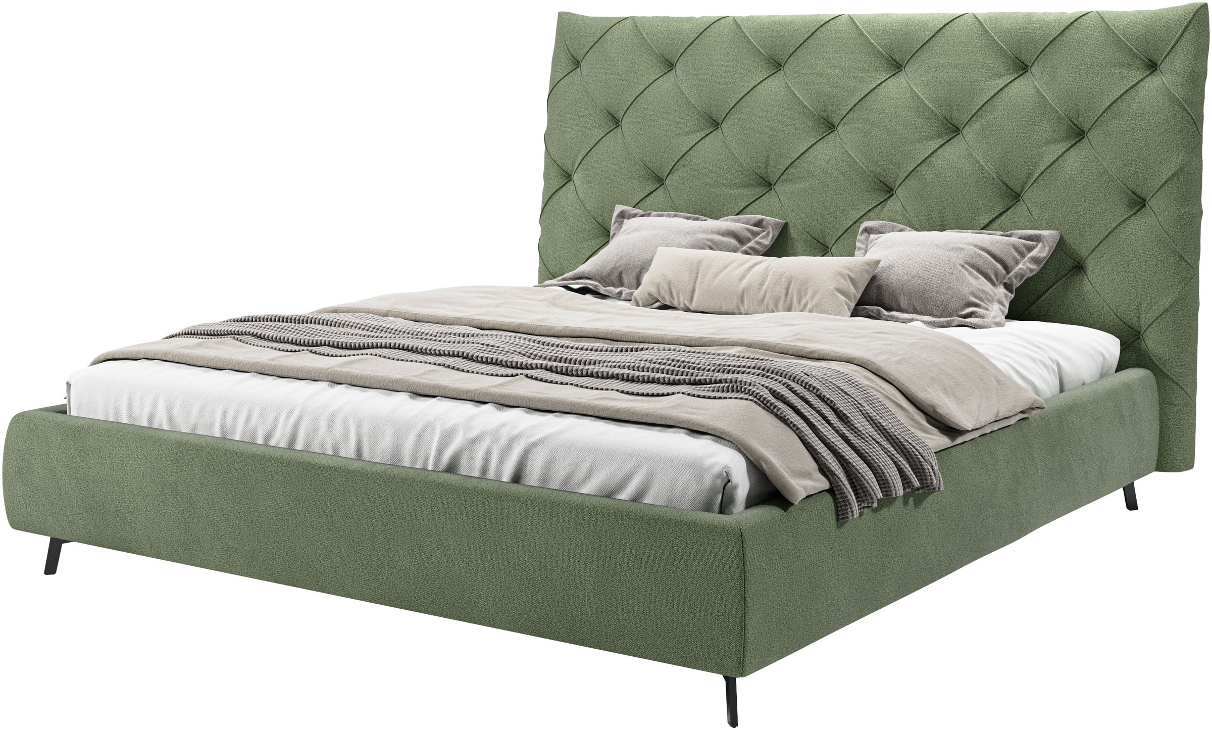 Leonique Polsterbett "Maxime, in 4 Breiten bis 200cm, auch in Leder" Kopfte günstig online kaufen