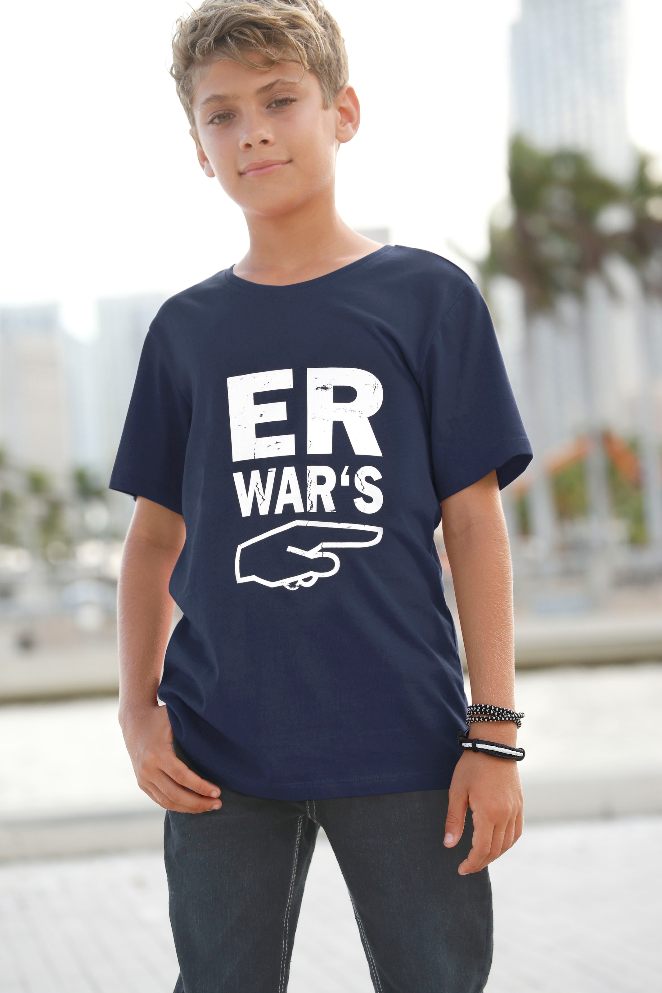 KIDSWORLD T-Shirt »ER WAR`S«, Spruch ▷ für | BAUR | T-Shirts
