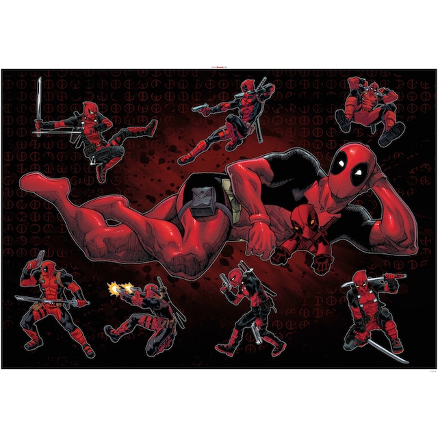 Komar Wandtattoo »Deadpool Posing«, (8 St.), 100x70 cm (Breite x Höhe), selbstklebendes  Wandtattoo | BAUR