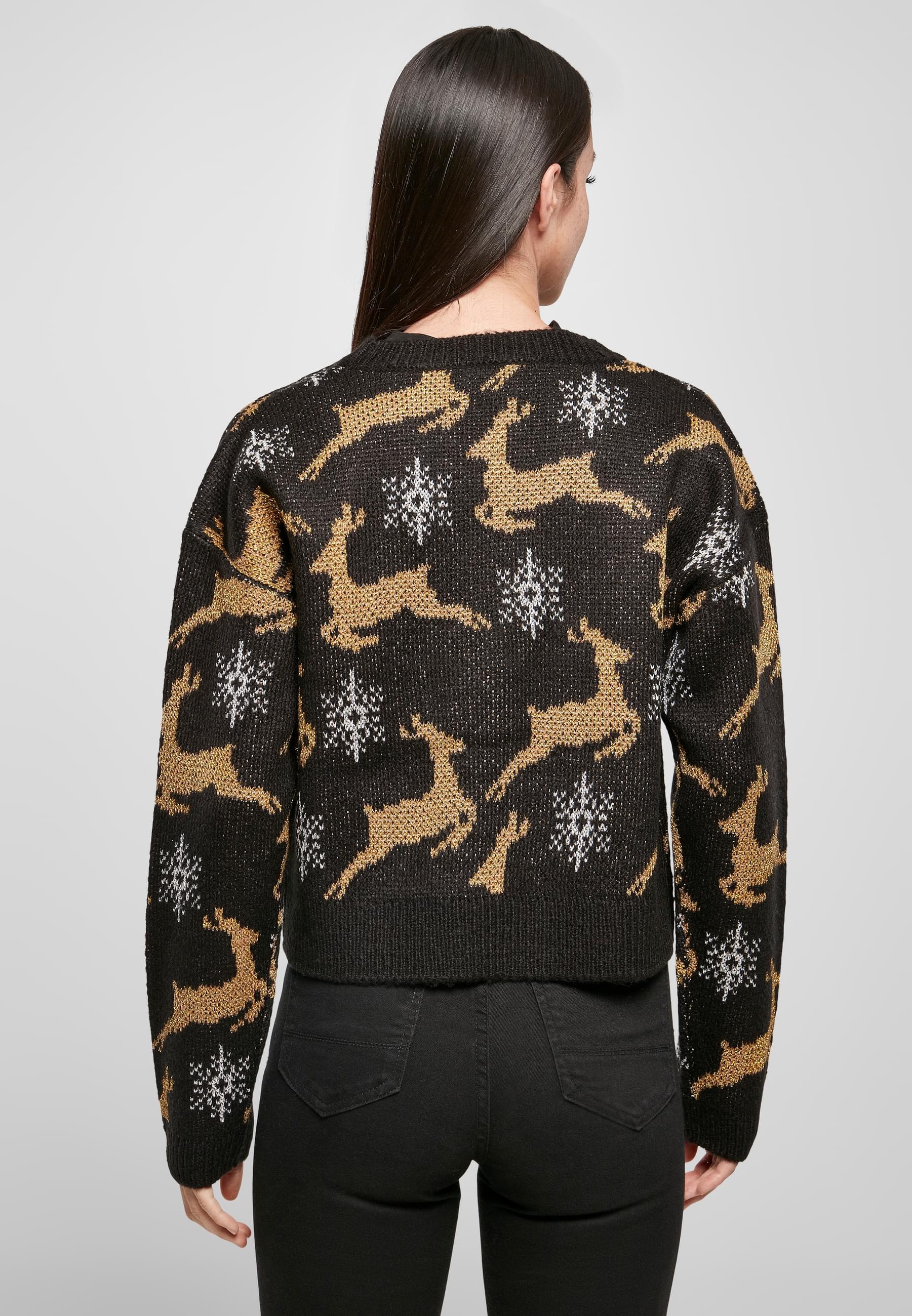 URBAN CLASSICS Cardigan »Urban Classics Damen Ladies Short Oversized Christmas Cardigan«