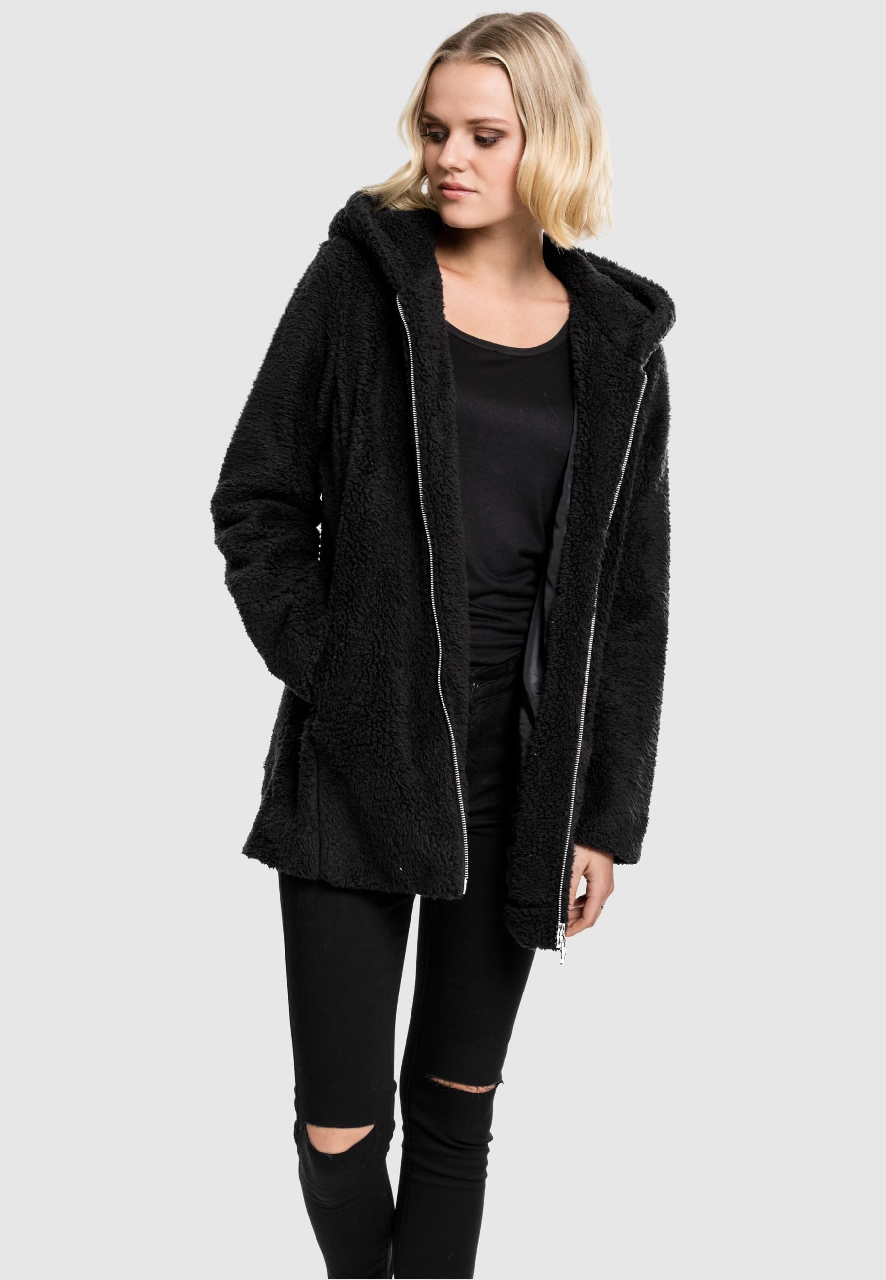 URBAN CLASSICS Allwetterjacke »Urban Classics Damen Ladies Sherpa Jacket«, (1 St.), mit Kapuze