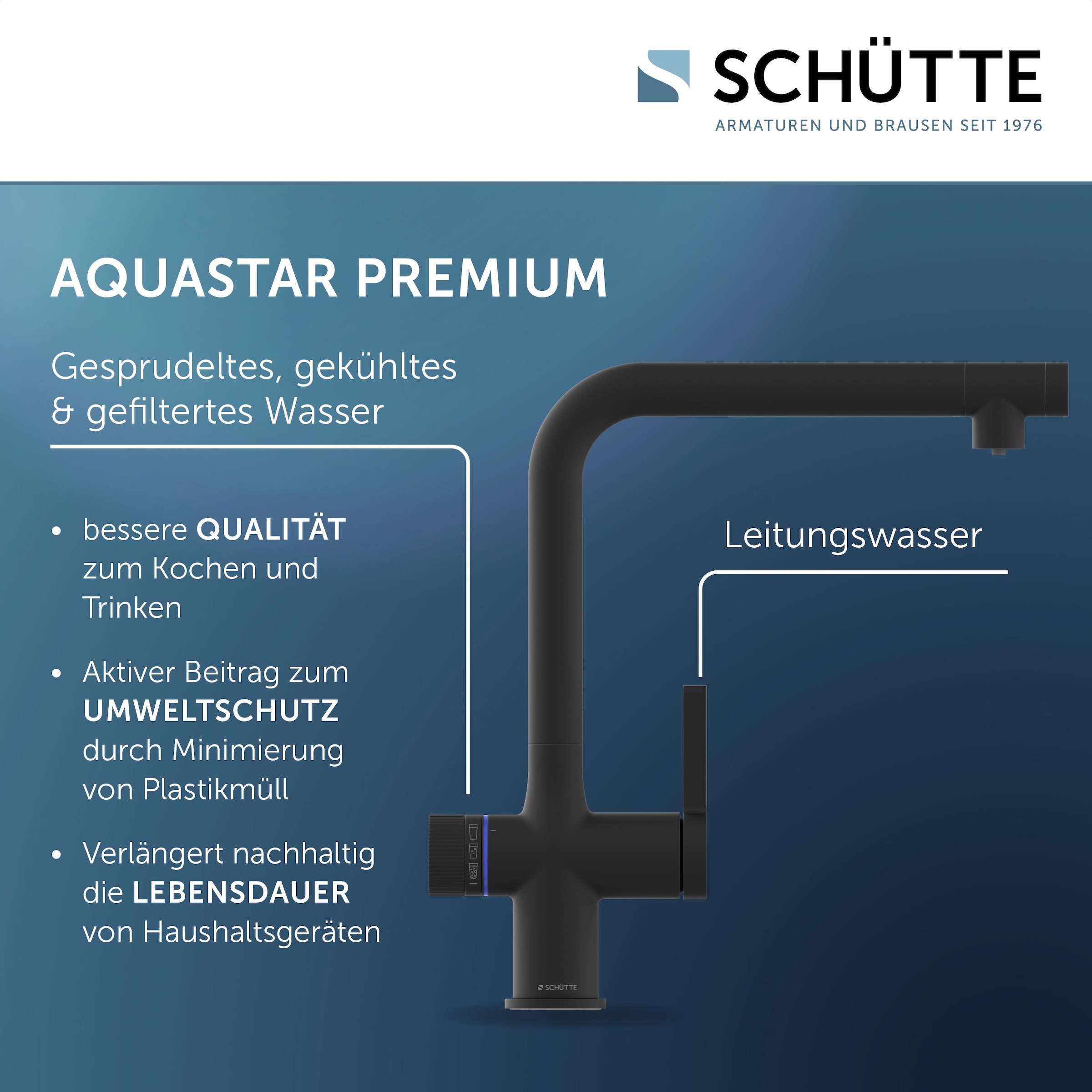 Schütte Spültischarmatur »»AQUASTAR PREMIUM« Sprudelwasser-Spültischarmatur«, mit Kühlsystem, Filter, Filterkopf und handelsüblicher CO2-Kartusche