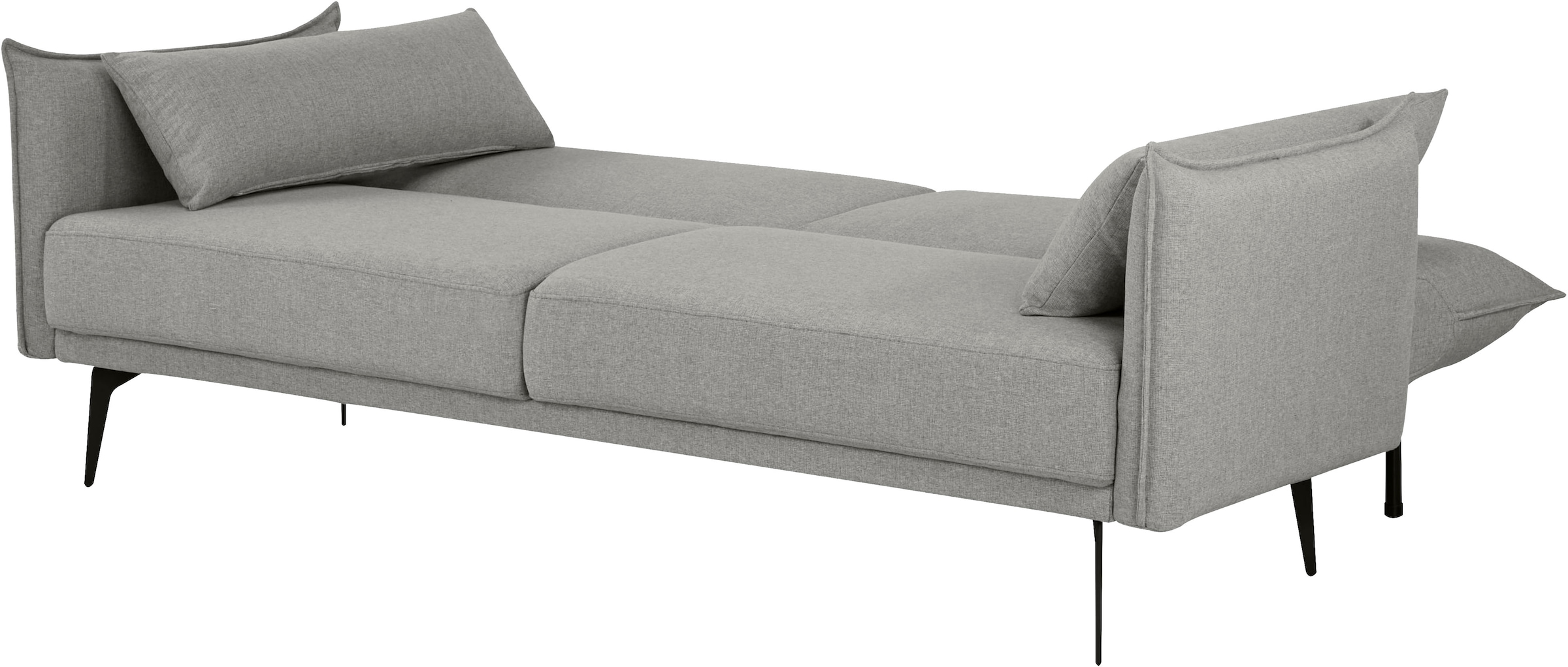 INOSIGN Schlafsofa »TULARE, 204 cm, klappbarer 3-Sitzer mit verstellbarer Rückenlehne,«, Schlaffunktion, Velvet-Samtvelours u. Webstoff