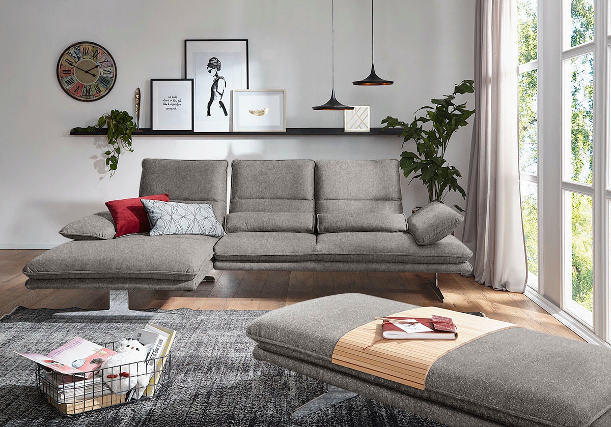 W.SCHILLIG Ecksofa "broadway, Designsofa mit tollem Sitzkomfort, L-Form" Sitztiefenverstellung, Kopfteil- & Seitenteilverstellung, Breite 291cm