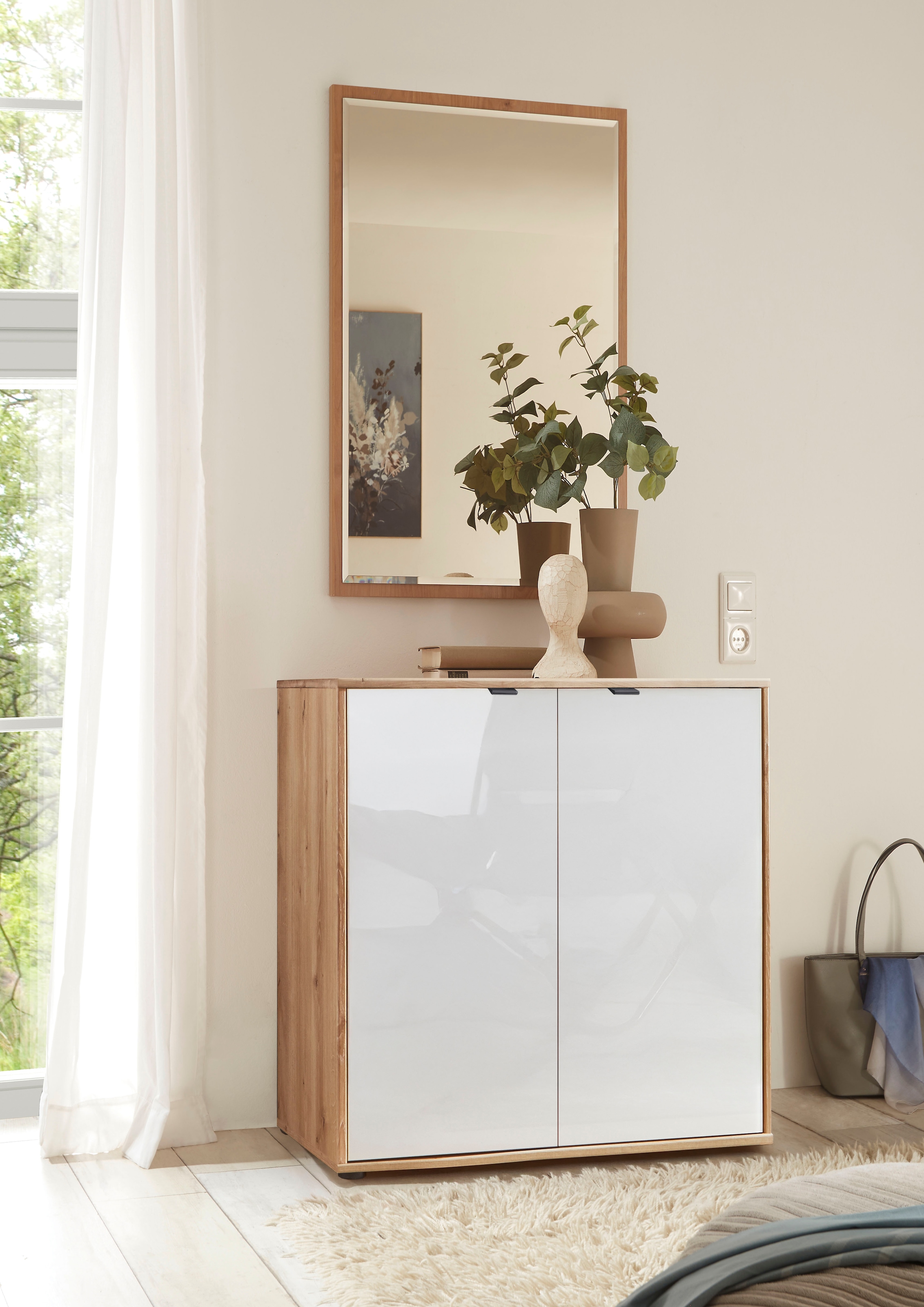 WIEMANN Kommode »Cardiff Sideboard, Wäscheschrank, teilmassiv Bianco-Eiche, 80 cm« Kommode 80x86x43 cm, braun, mit Dämpfung, MADE IN GERMANY,  verschiedenen Ausführungen, inklusive Einlegeboden