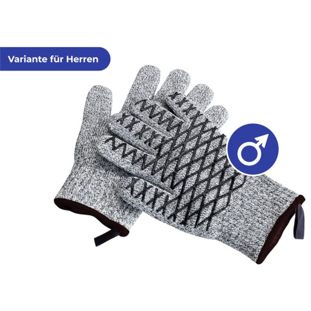 Maximex Grillhandschuhe »2in1«, (Set, 2 tlg.), Hitze-& Schneideschutz für Herren