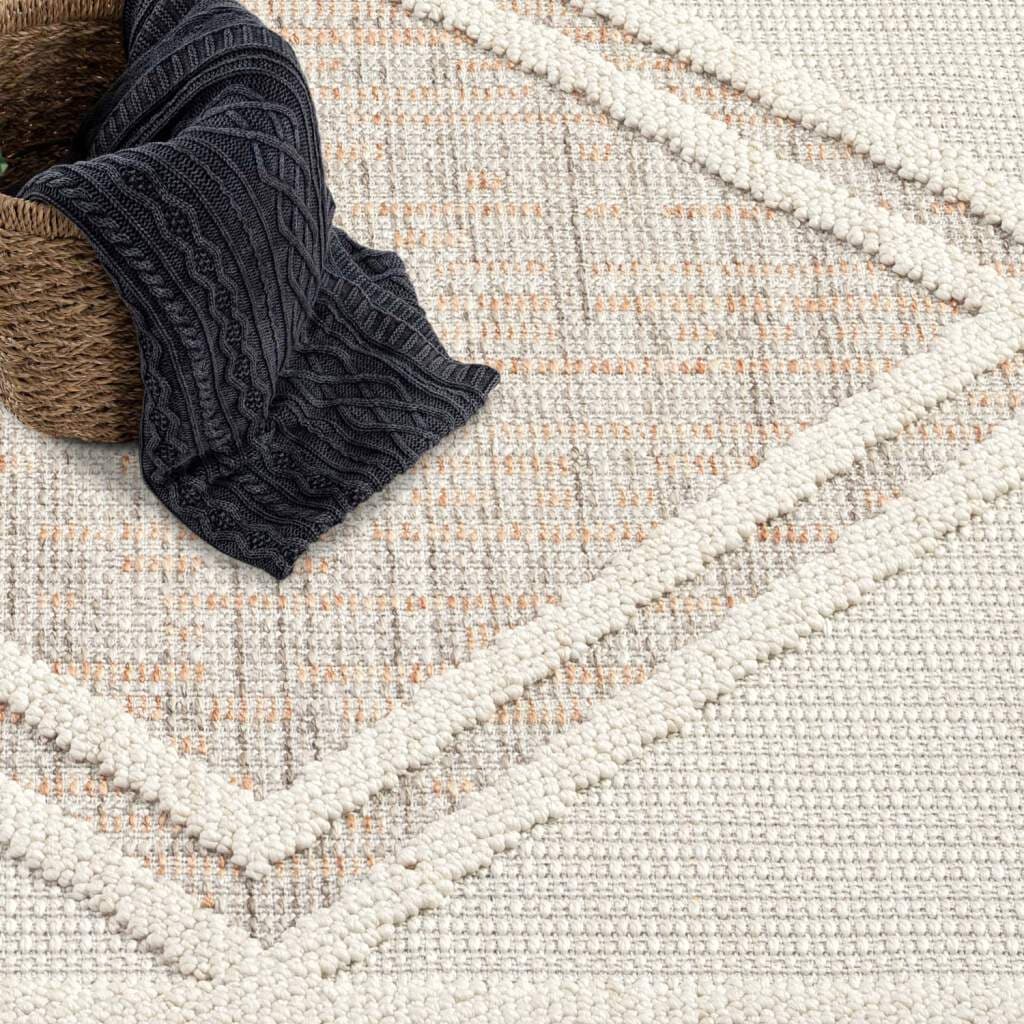 Carpet City Teppich »LINDO 8853«, rechteckig, 11 mm Höhe, Kurzflor, Hochtief-Muster/ 3D-Effekt, Fransen, Boho-Stil, Wohnzimmer