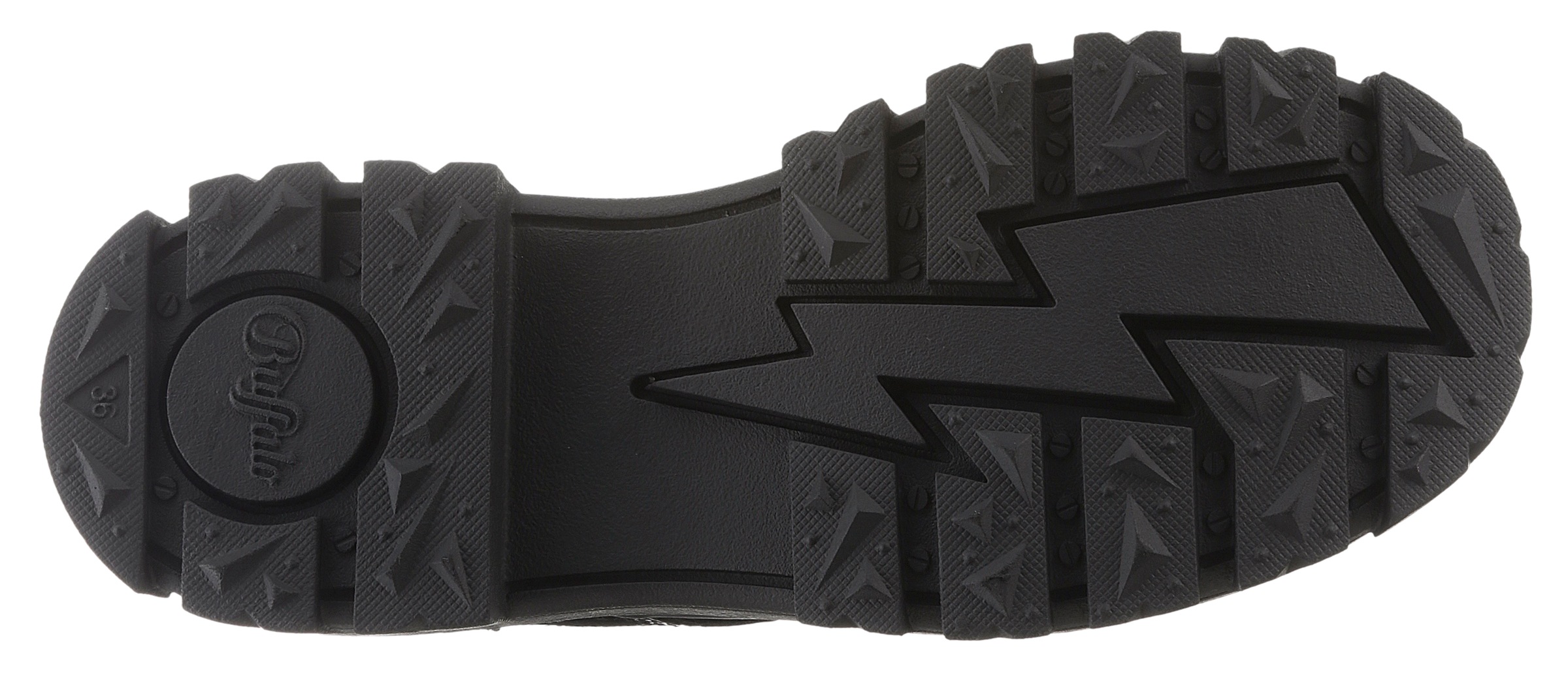 Buffalo Schnürboots »ASPHA RLD VEGAN«, Schnürstiefelette, Plateaustiefelette, Blockabsatz, in Lack-Optik