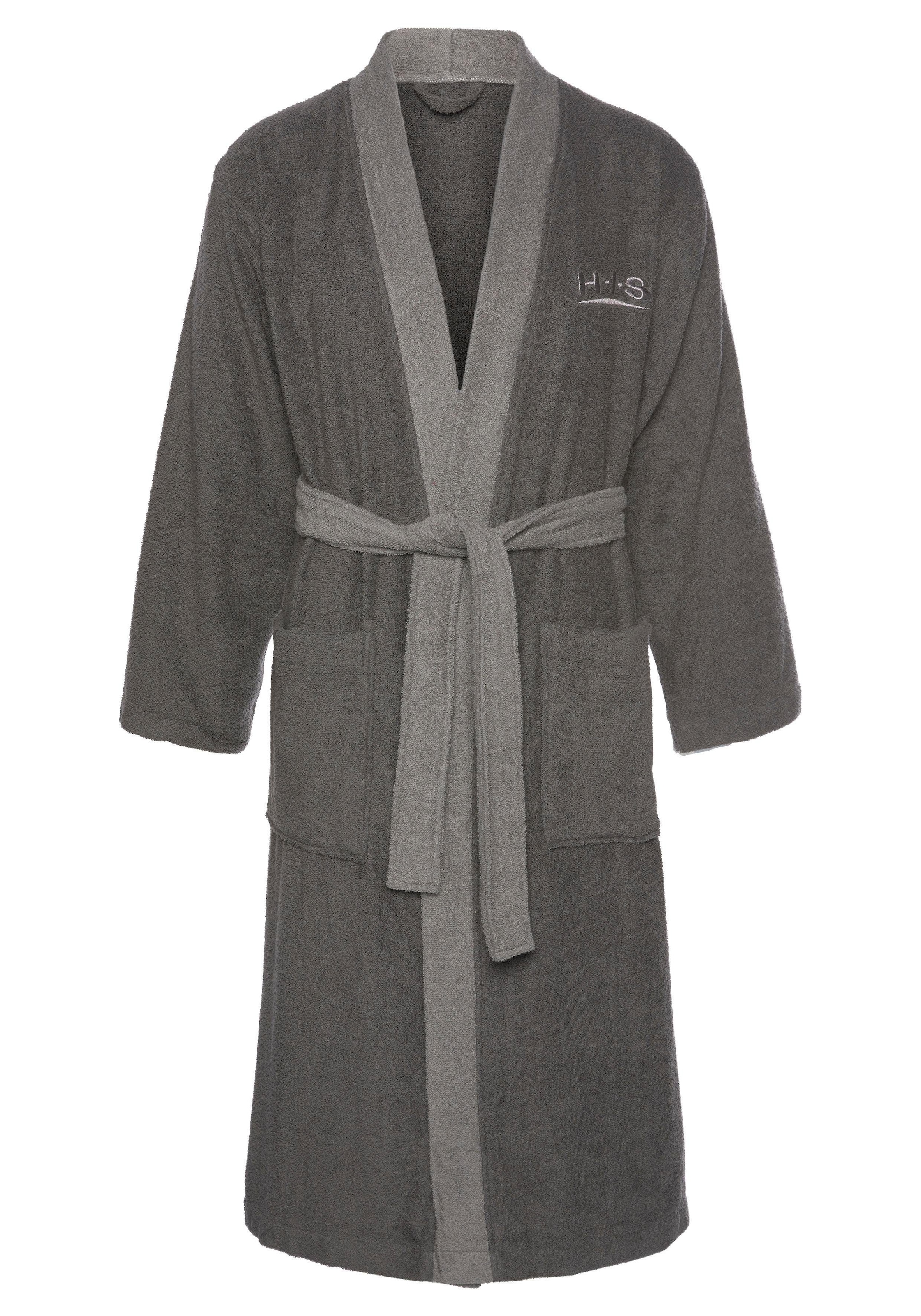 H.I.S Unisex-Bademantel »Hannes, ideal für Sauna & Spa, Hotelbademantel, Morgenmantel«, (1 St.), für Damen & Herren, lang, mit Taschen, S-3XL