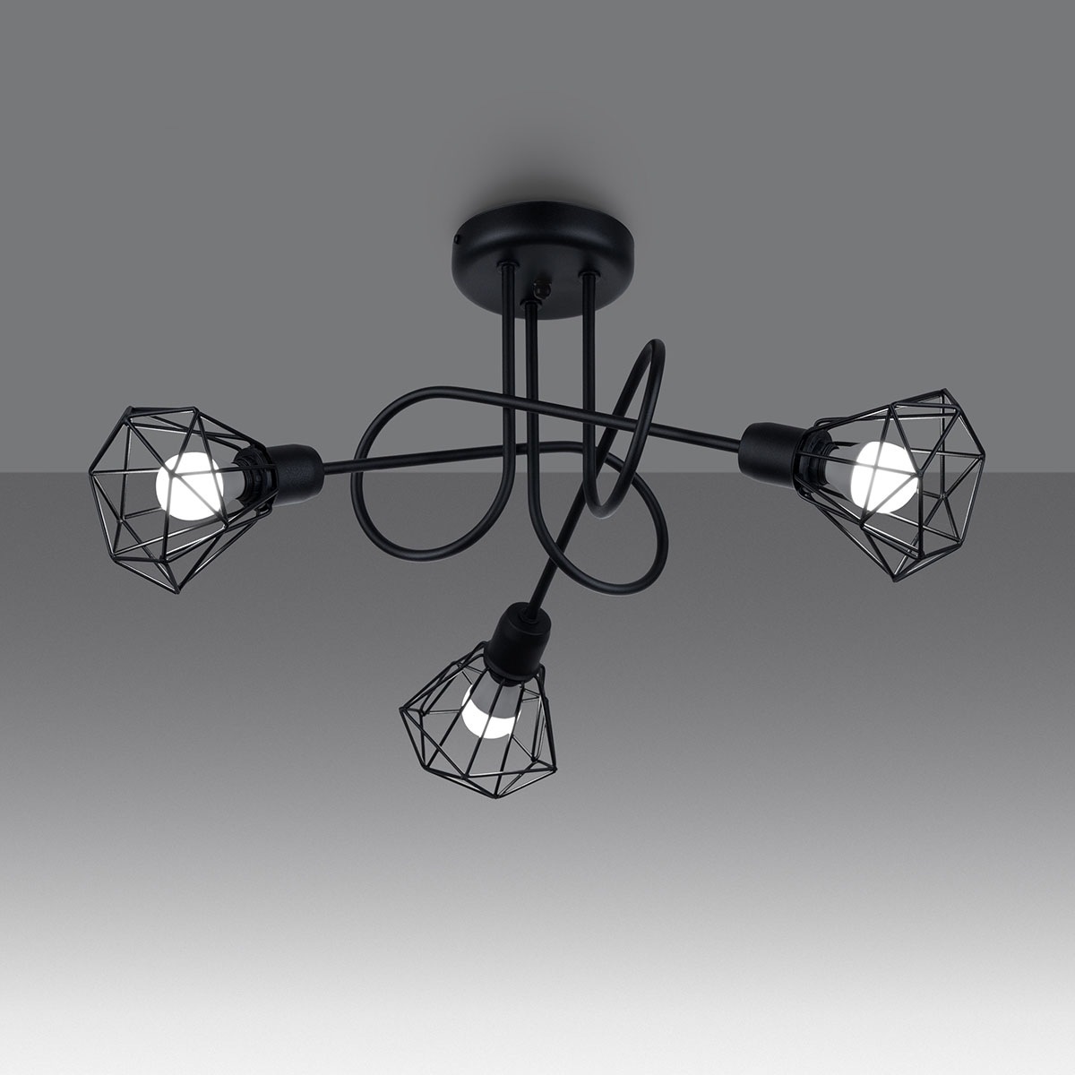 SOLLUX lighting Kronleuchter »ARTEMIS«, 3 flammig, Leuchtmittel E14 | ohne Leuchtmittel, Verteiltes Licht