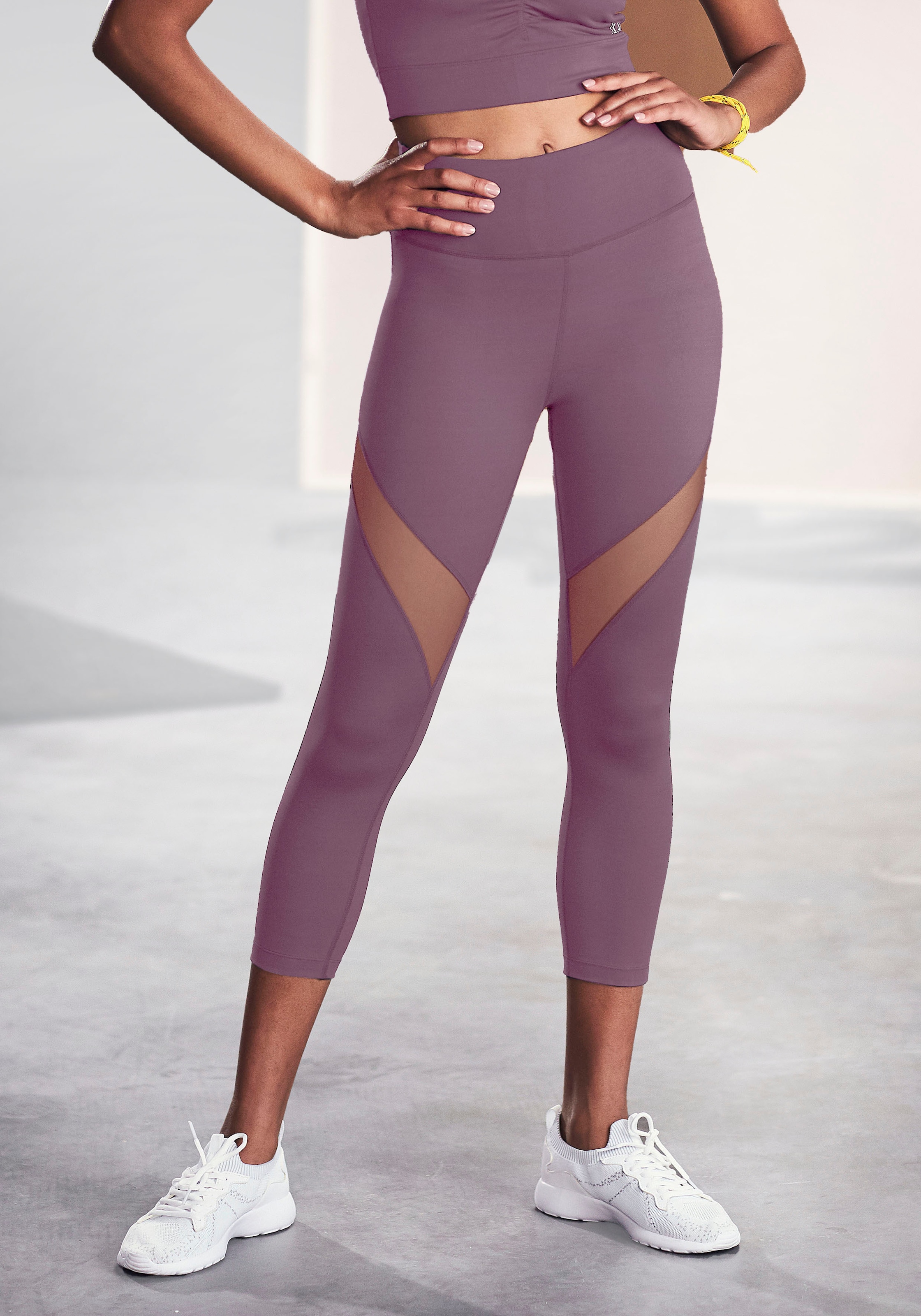 LASCANA ACTIVE Caprileggings, mit kleiner Raffung, Loungewear