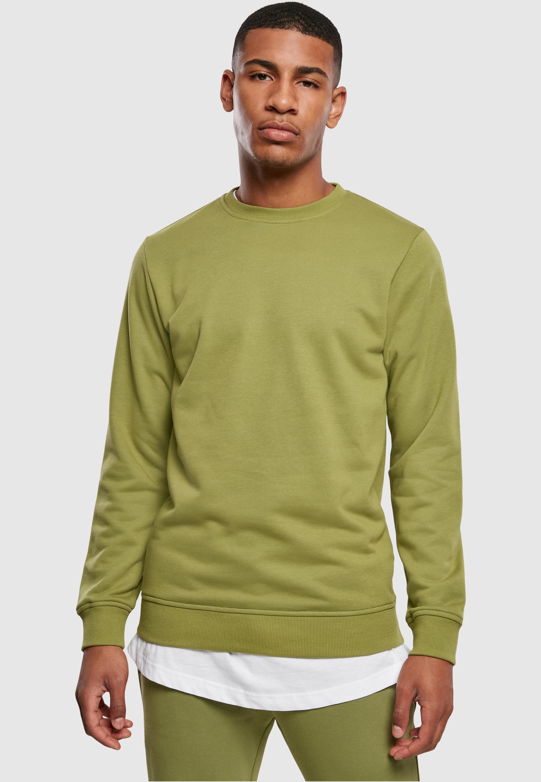 URBAN CLASSICS Rundhalspullover »Urban Classics Herren Basic Terry Crew«, (1 tlg.)