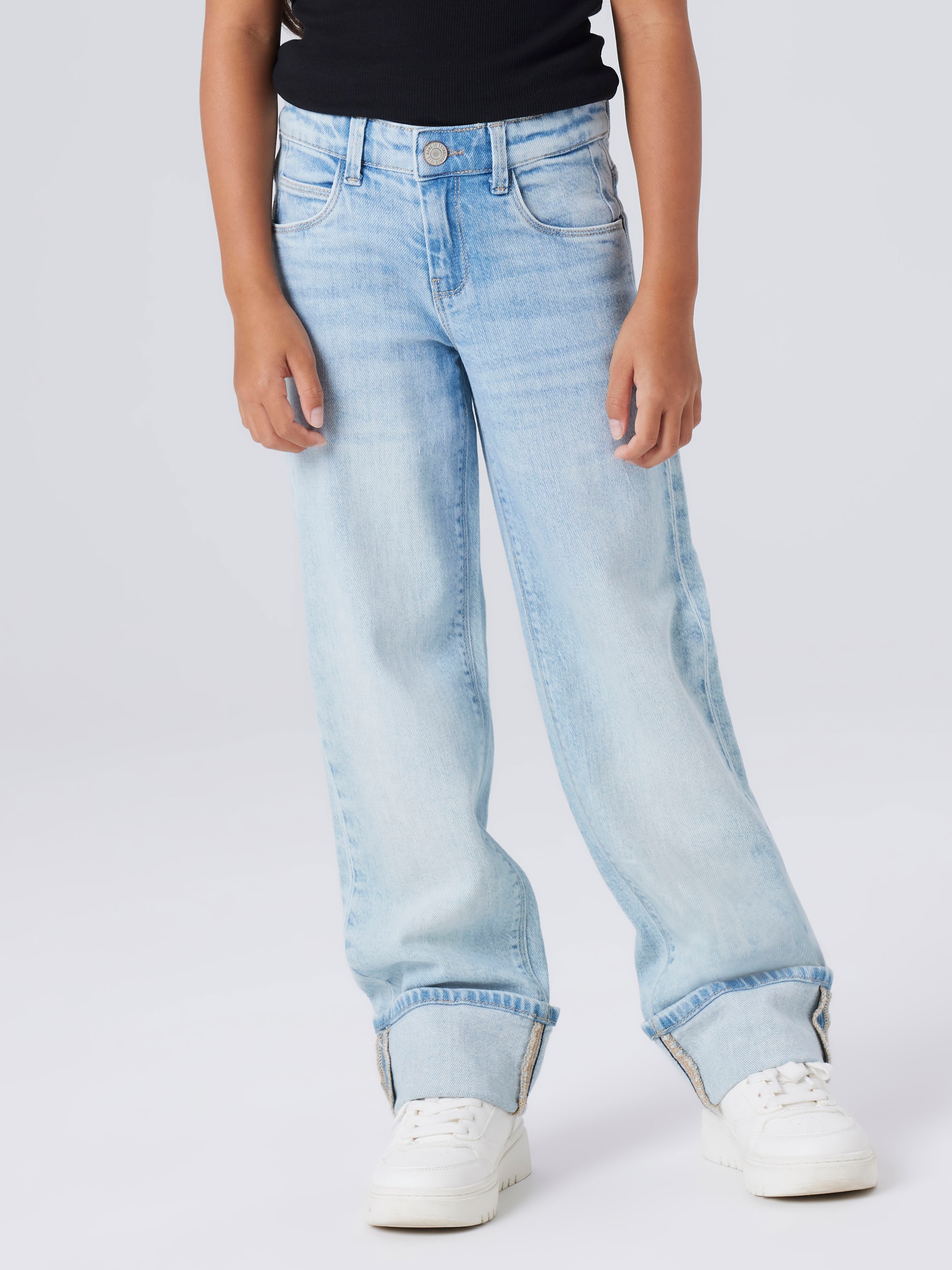 Name It Light Blau Denim Straight-Jeans "Nkfrose Straight Fold Jeans 4224-Az Noos" von Baur