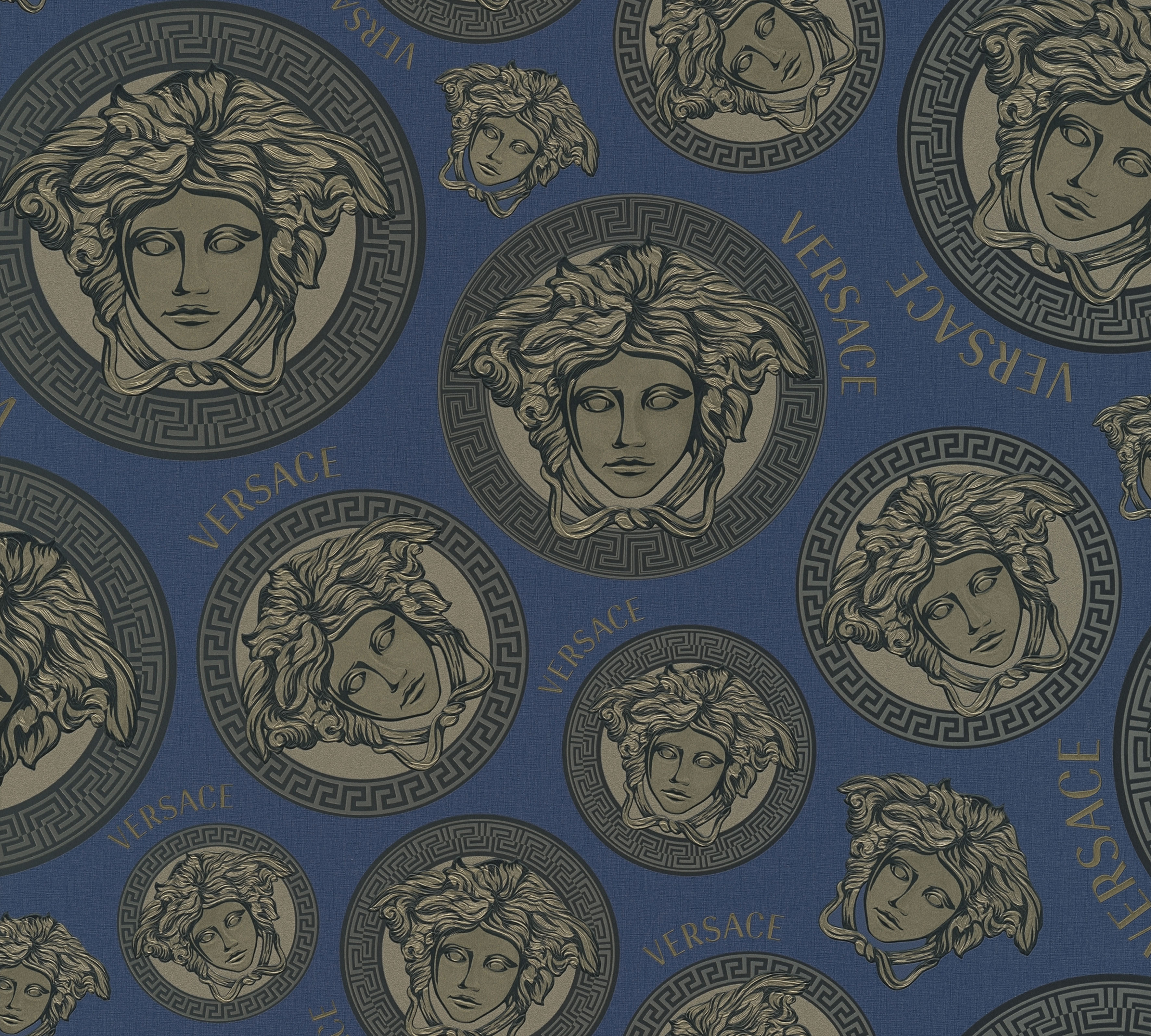 Versace Vliestapete "Wallpaper Versace 5 Medusakopf" abstrakt gemustert leicht glänzend leicht strukturiert Designertapete Tapeten Wohnzimmer Schlafzimmer Küche Flur Design Optik