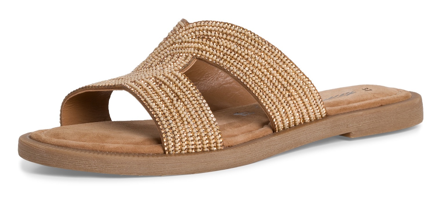 Tamaris Pantolette, Blockabsatz, Festtagsmode, Sommerschuh mit funkelnder B günstig online kaufen