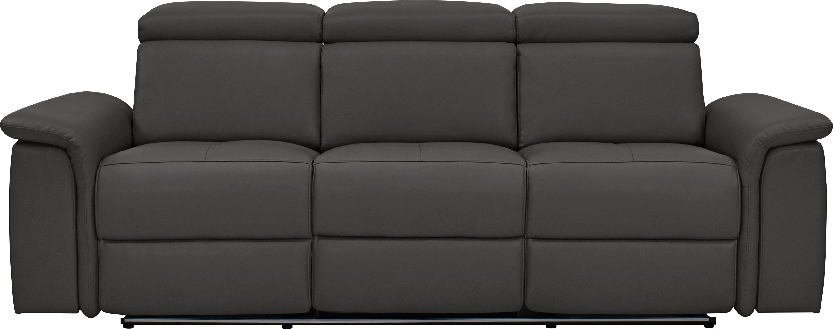 OTTO home 3-Sitzer "Pareli 229cm, manuelle u. elektr. Relaxfunktion in 2 Sitzen" USB, KT-Verstellung, LED Beleuchtung, in Echtleder, Kunstleder, Web